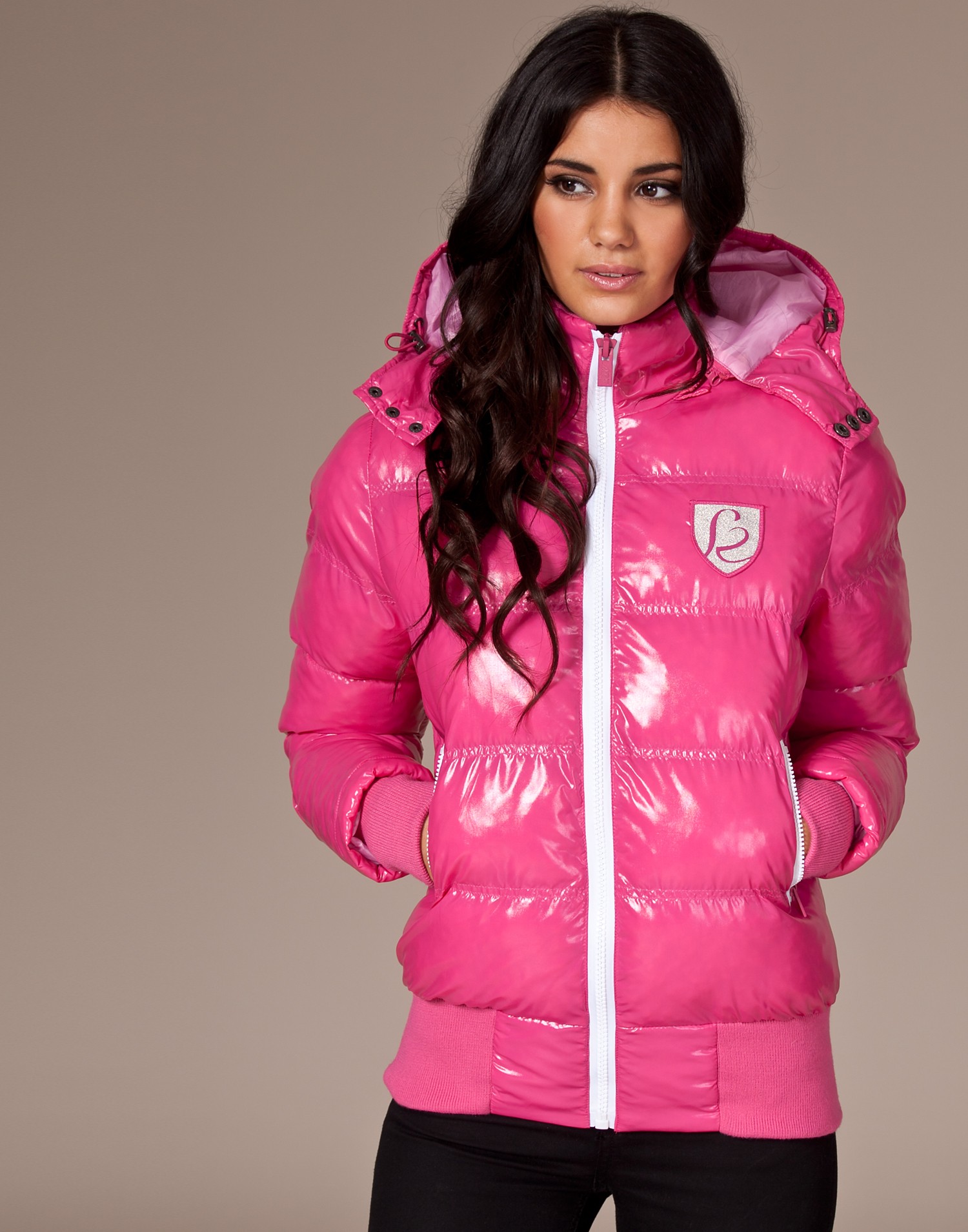 Pink Sexy By Sweden Sexy W down jacket | SHINY NYLON