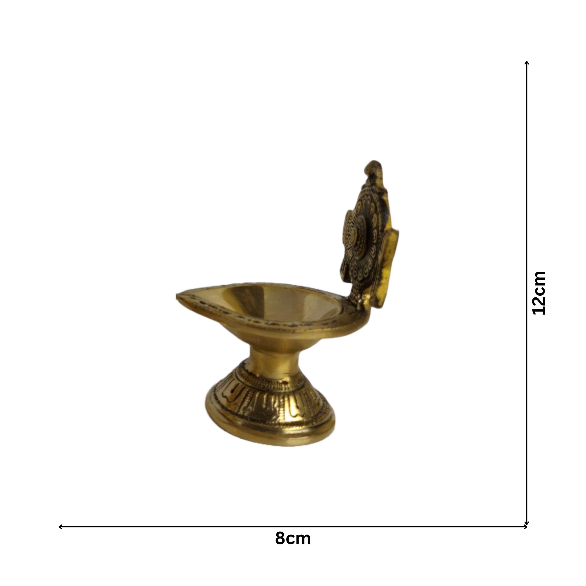 Brass Antique Shankhu Chakra Diyas Big (1 pair)