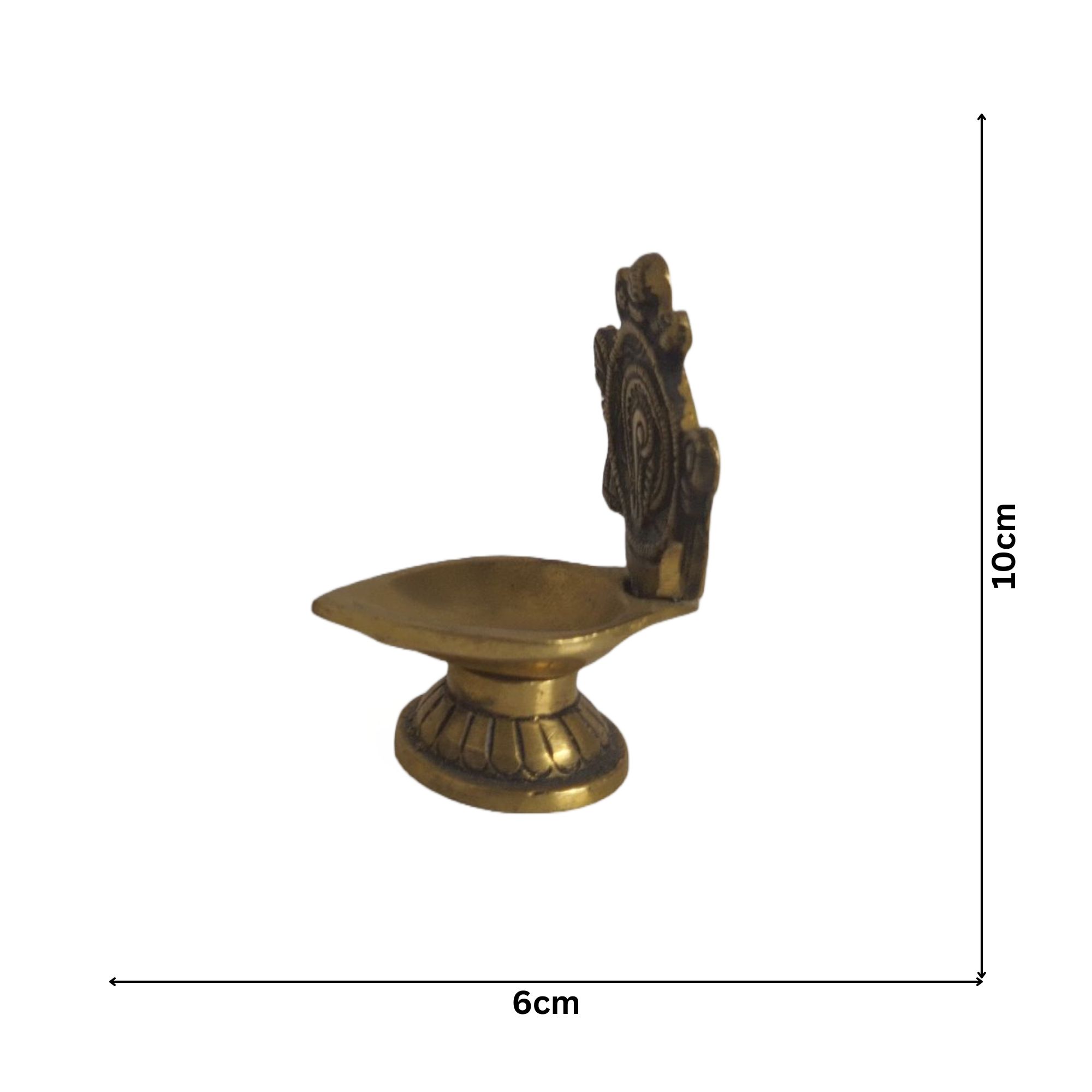 Brass Antique Shankhu Chakra Diyas Medium (1 pair)