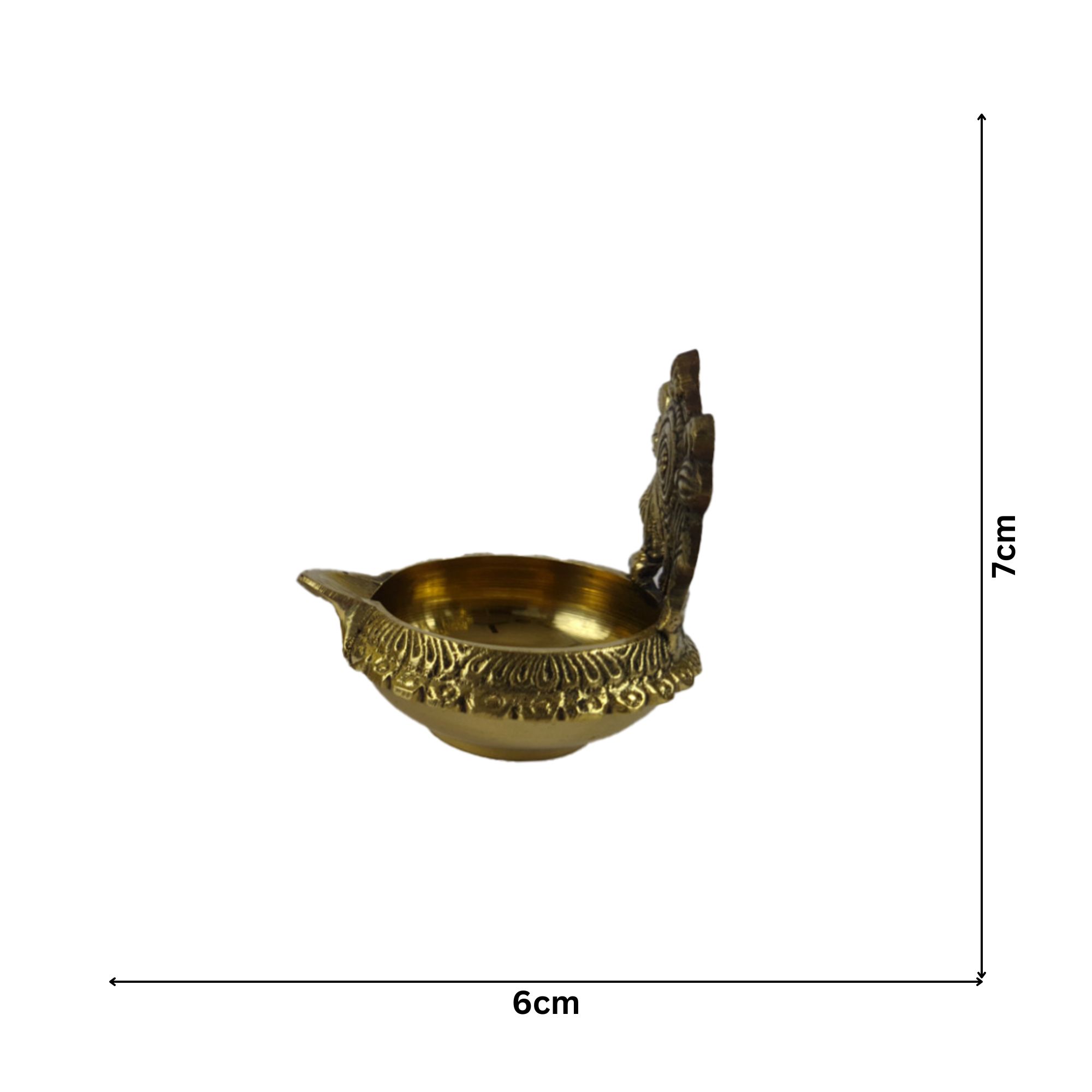 Brass Antique Shankhu Chakra Kubera Diyas (1 pair)