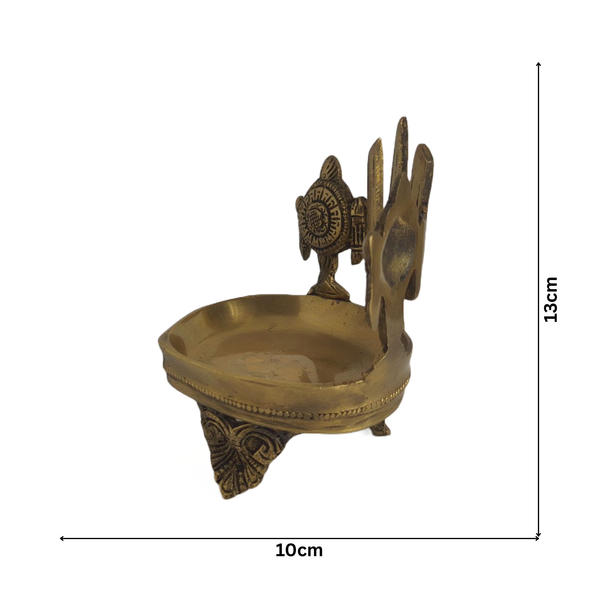 Brass Antique Shankhu Chakra Nama Diya