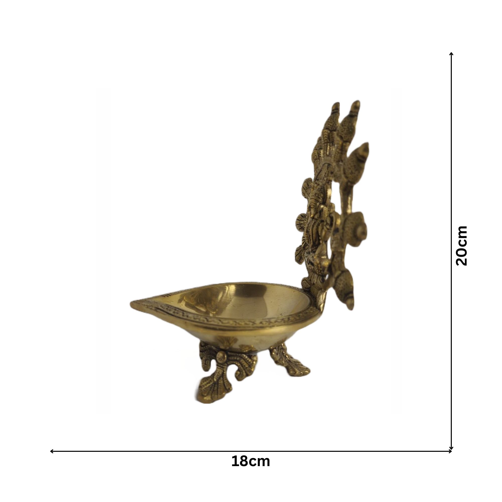 Brass Antique Gaja/Gadha Lakshmi Akhanda Diya