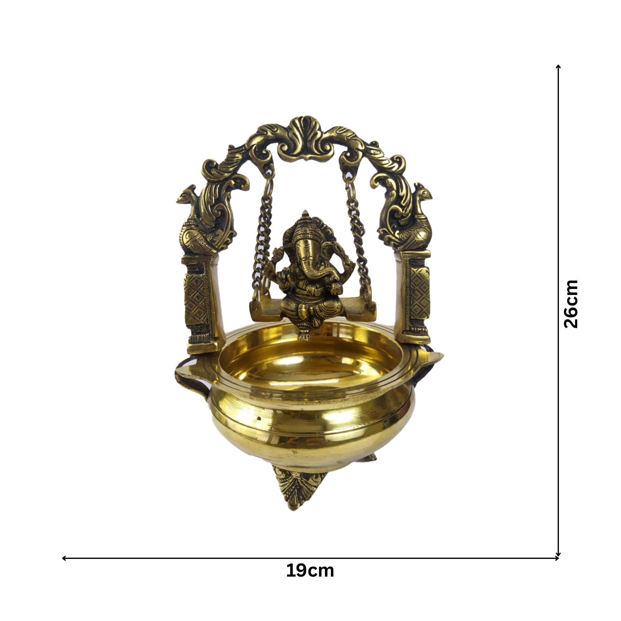 Brass Antique Swinging(Jola) Ganapathi Urli