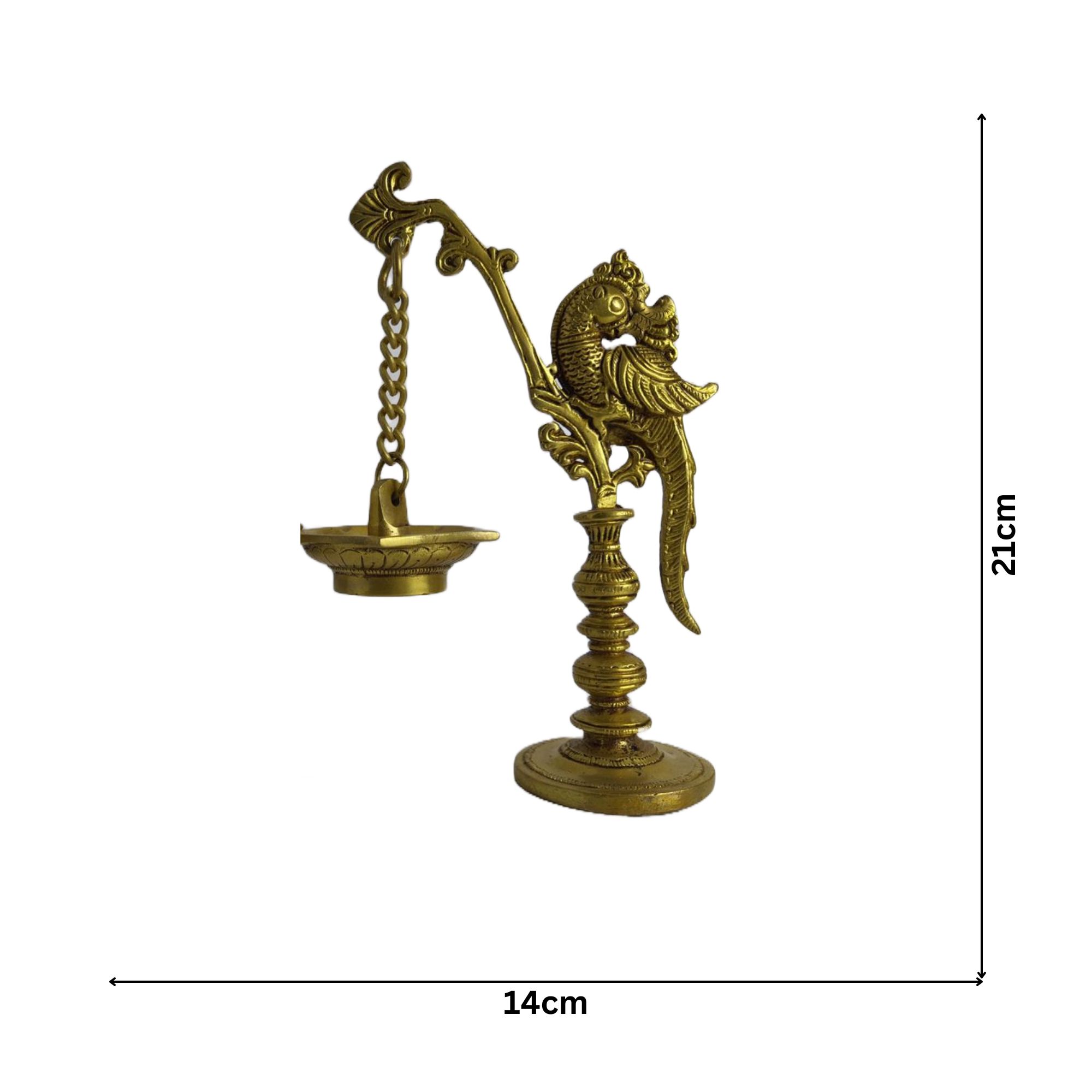 Brass Antique Peacock Hanging Diyas (1 pair)