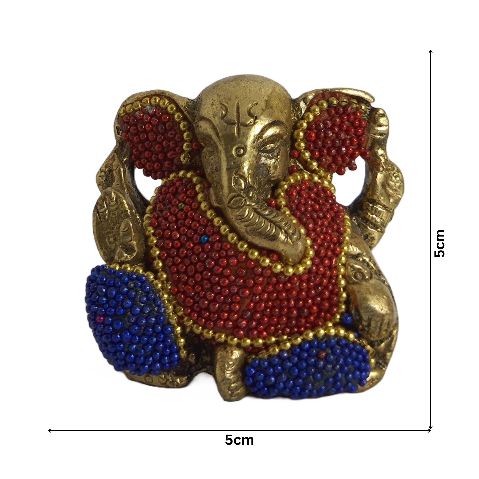 Brass Antique Stone Work Ganapathi Idol