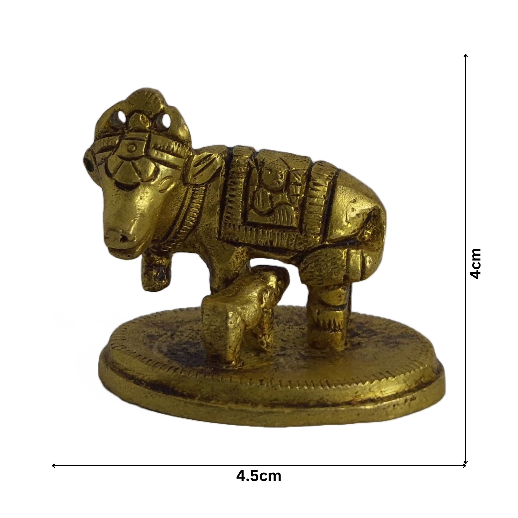 Brass Antique Cow And Calf Idol