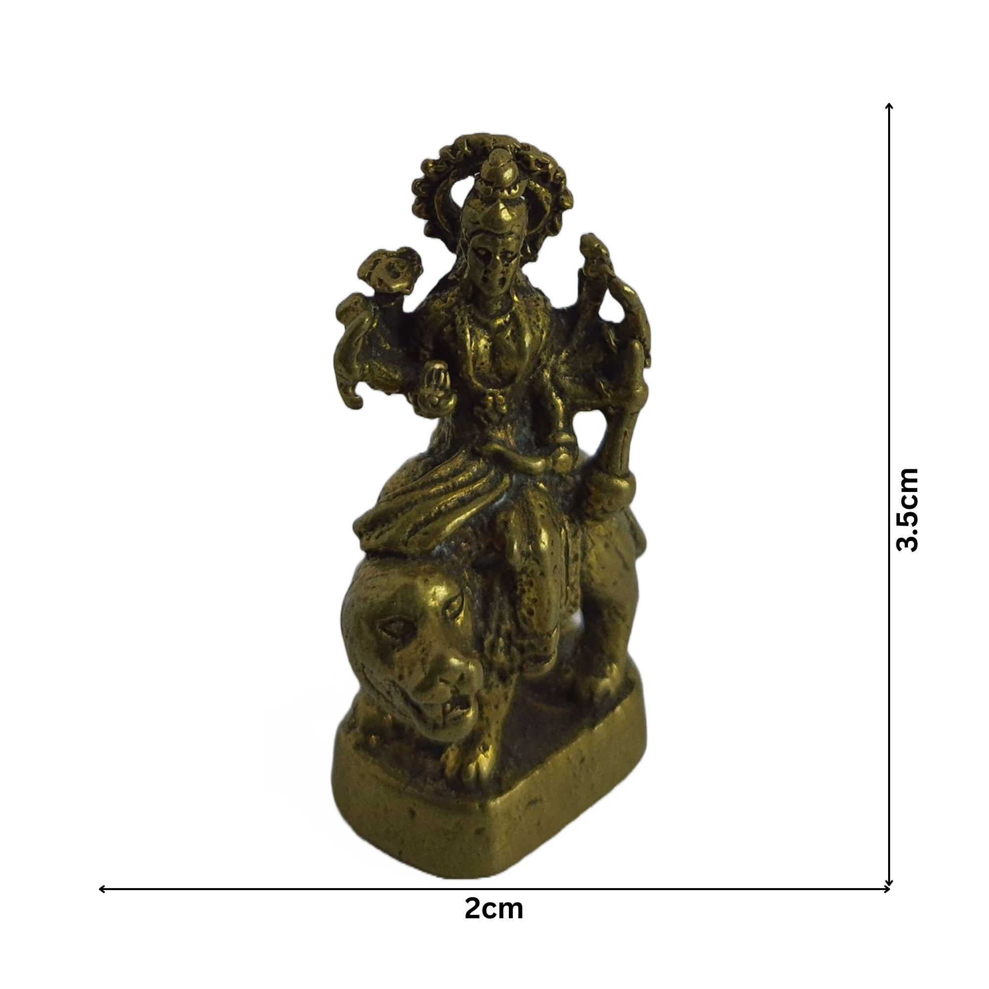 Brass Antique Thumb Size Durga Devi Idol