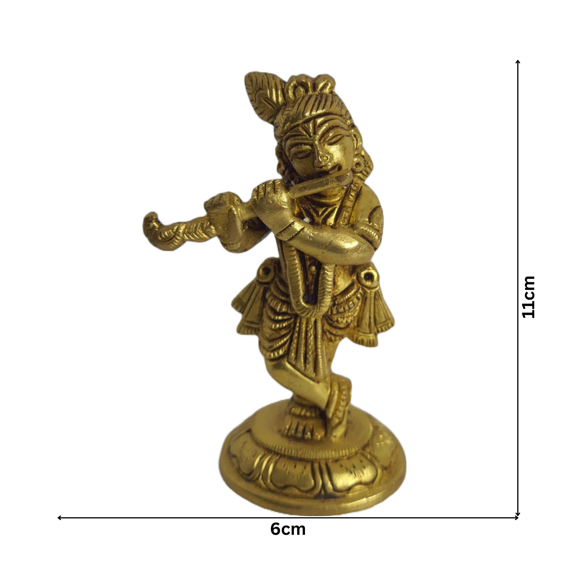 Brass Antique Krishna Idol Big