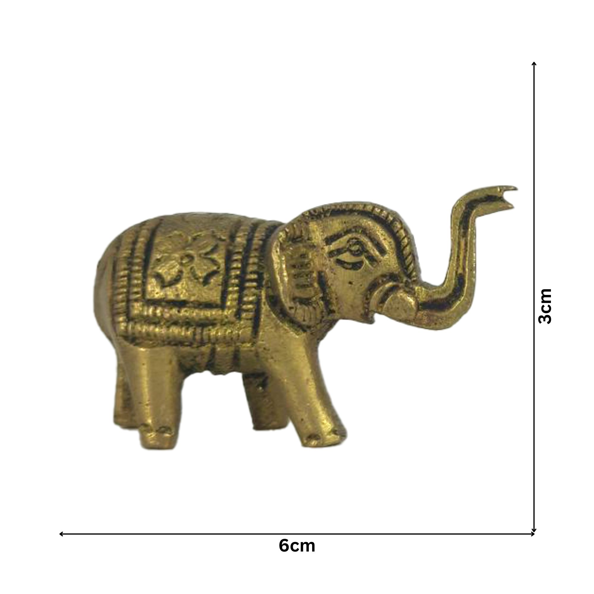 Brass Antique Elephants With Flower Design Idols (1 pair)
