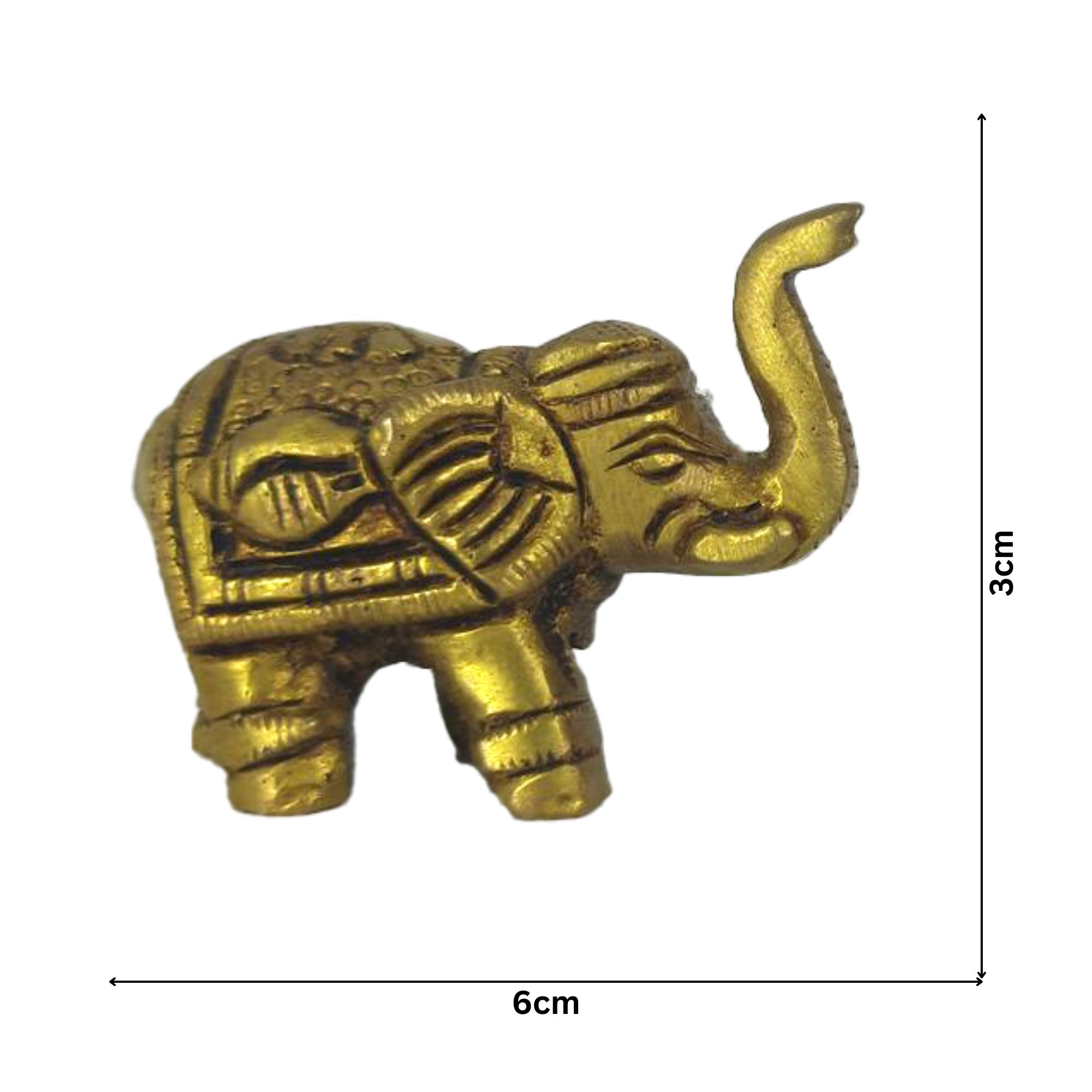 Brass Antique Elephants With Shankhu Flower Design Idols (1 pair)
