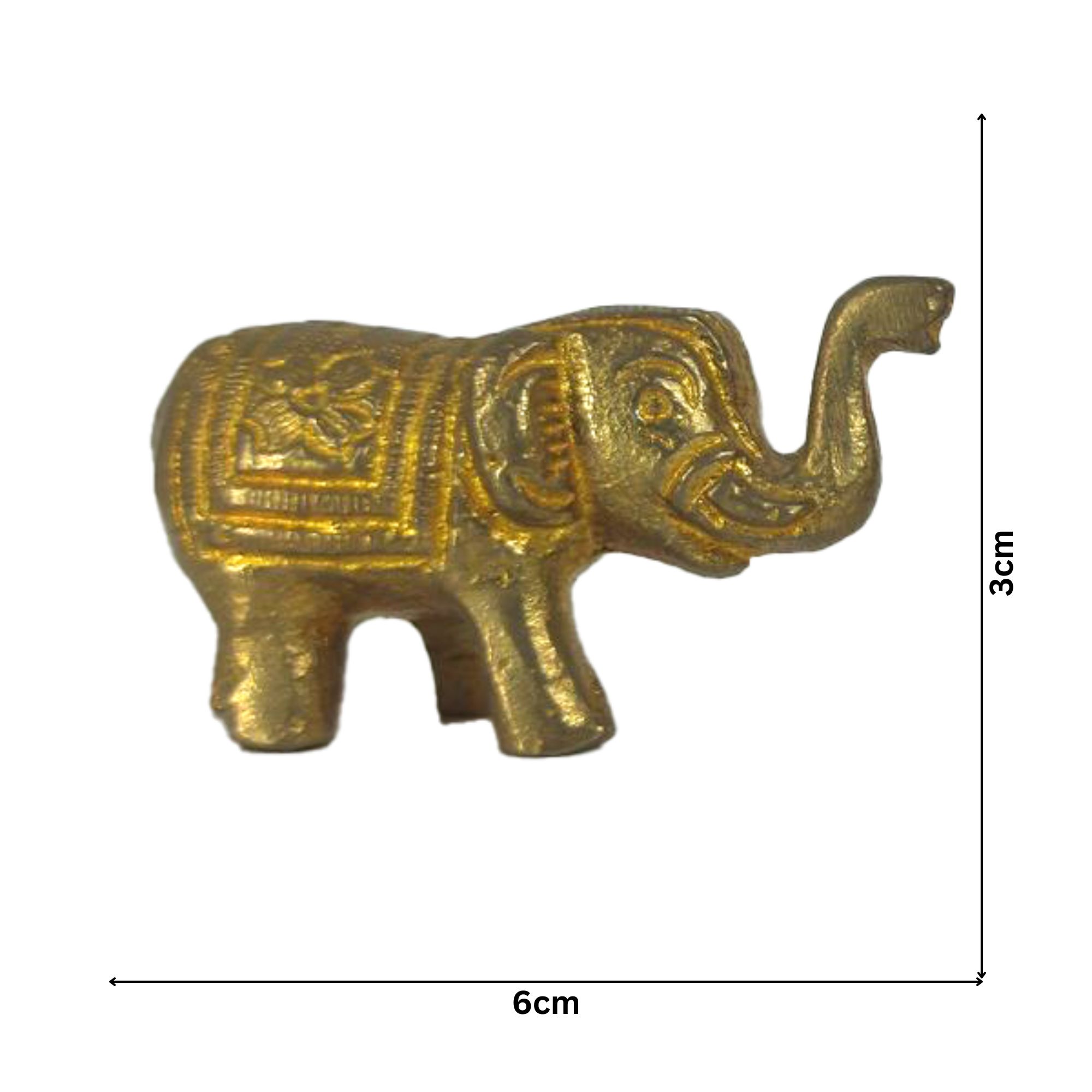 Brass Elephants With Flower Design Small Idols (1 pair)