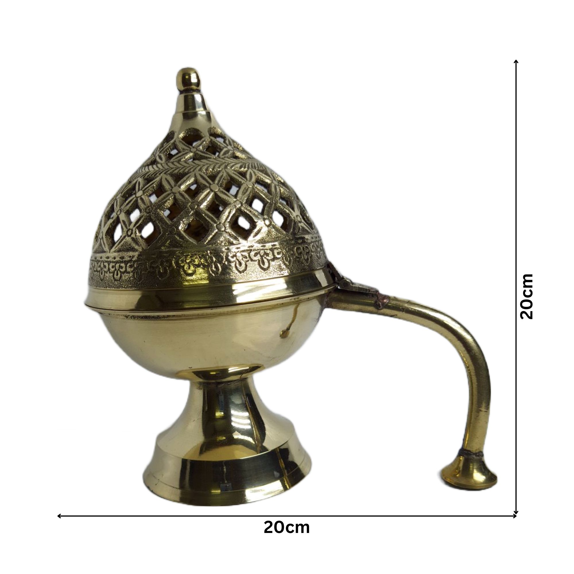 Brass Antique Dhoop Stand With Brass Handle