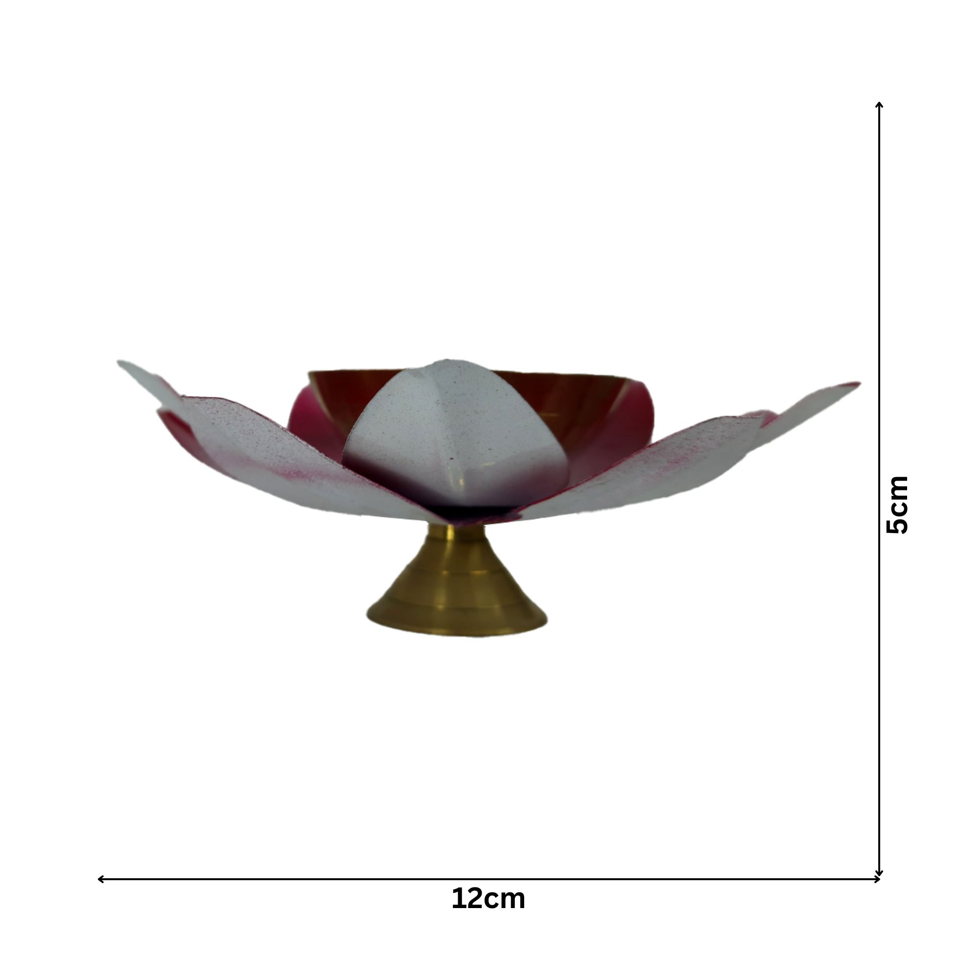 Brass Lotus Diya Pink Big