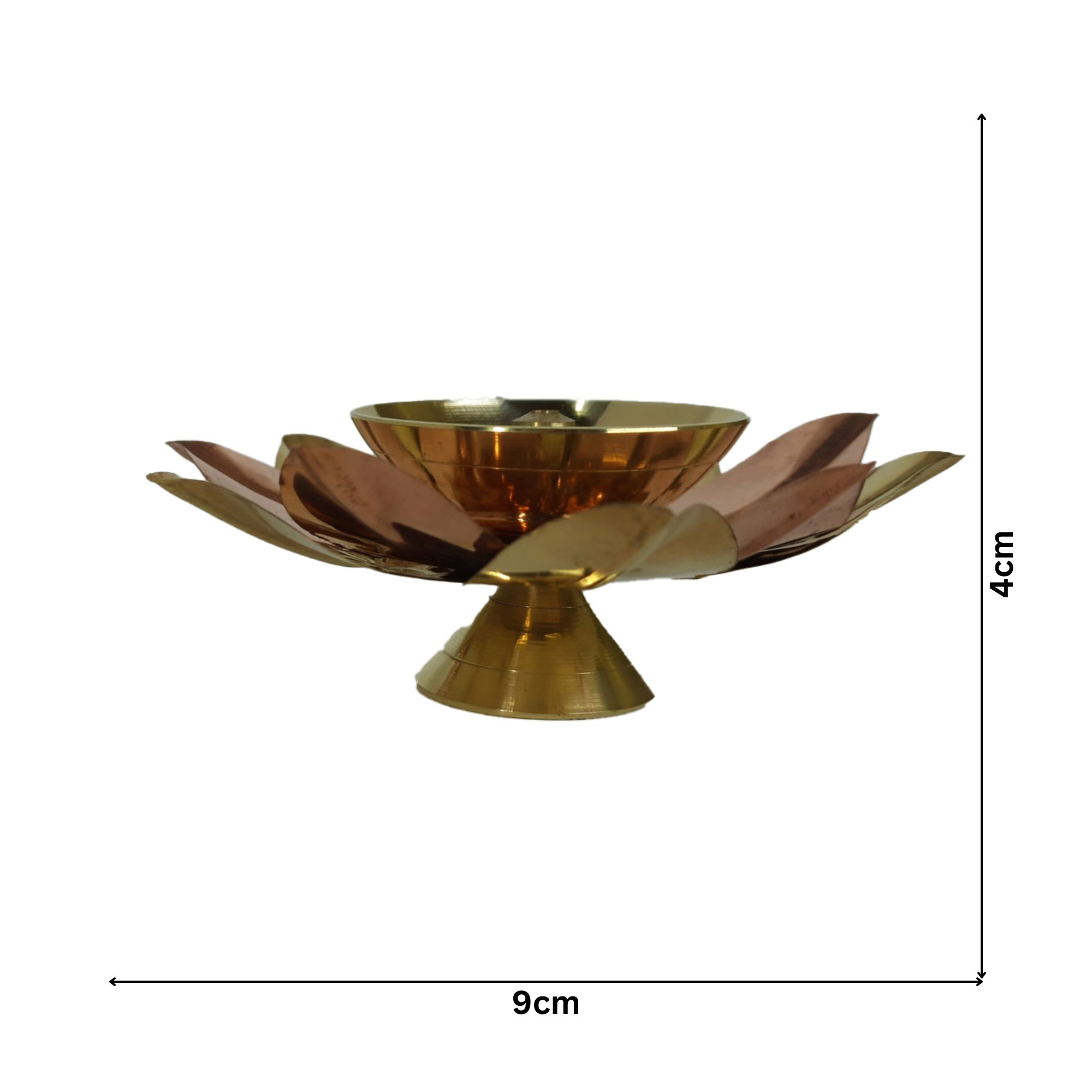 Brass And Copper Petals Lotus Diyas Medium
