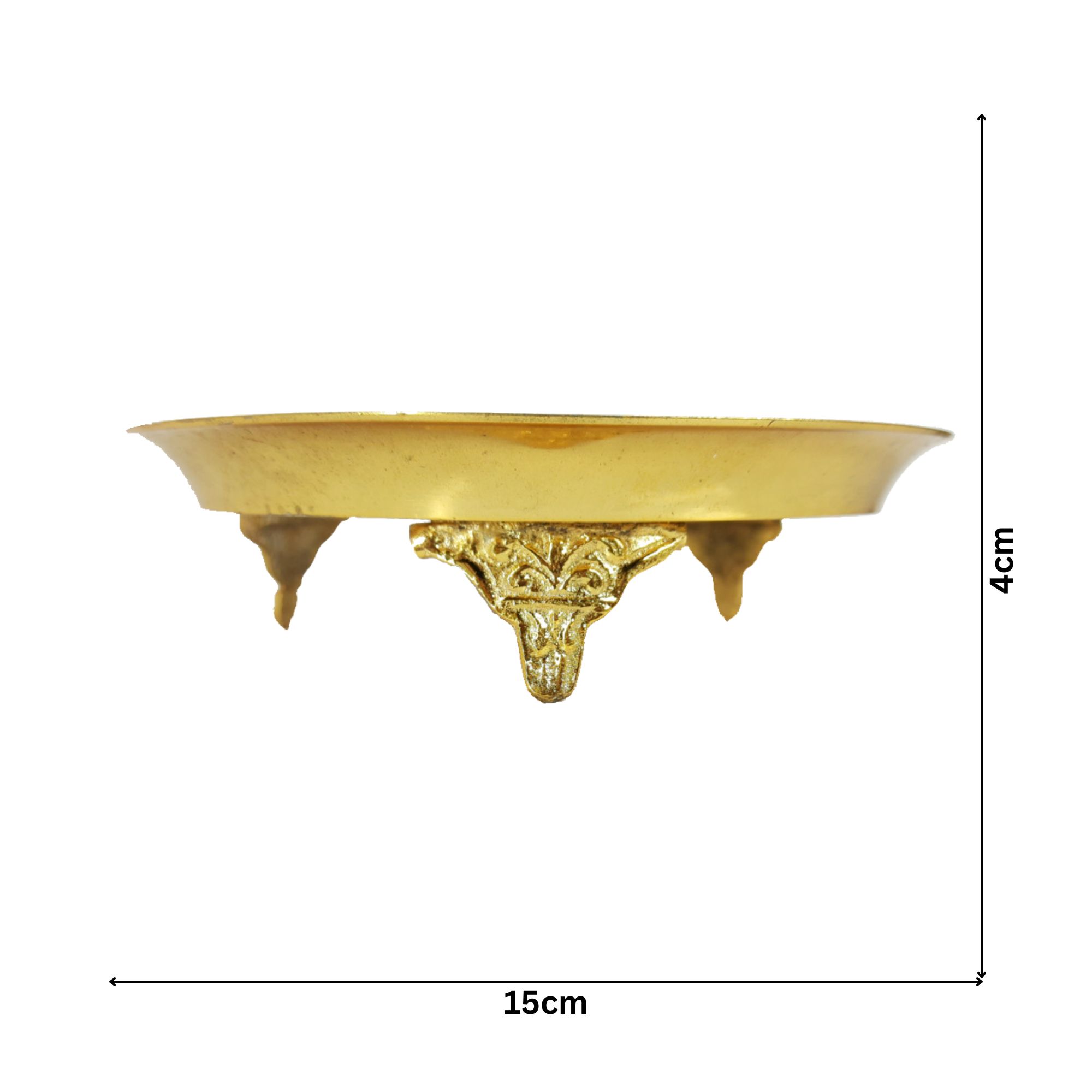 Brass Mukali Painted Peacock Design 15cm Plate