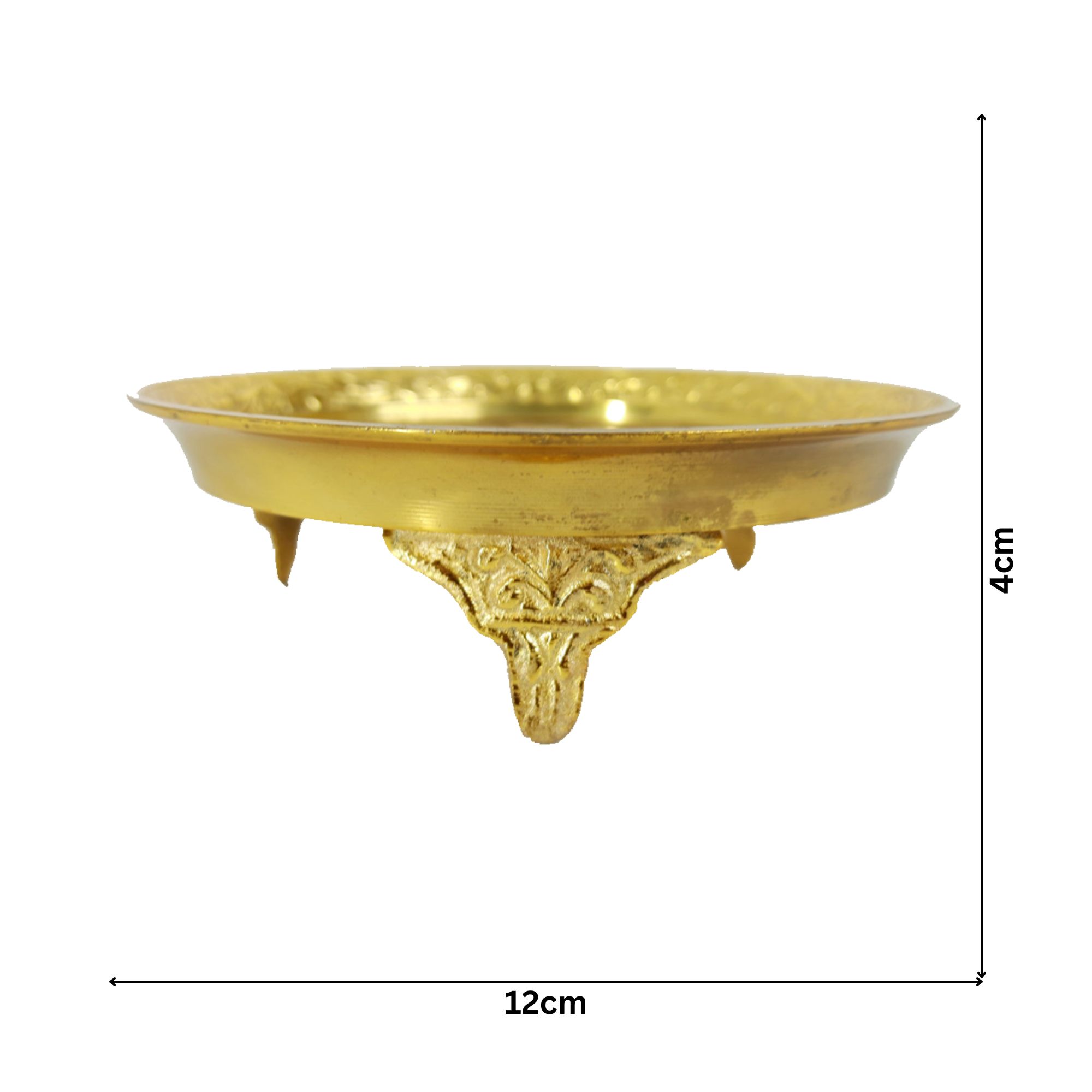 Brass Mukali Painted Peacock Design 12cm Plate
