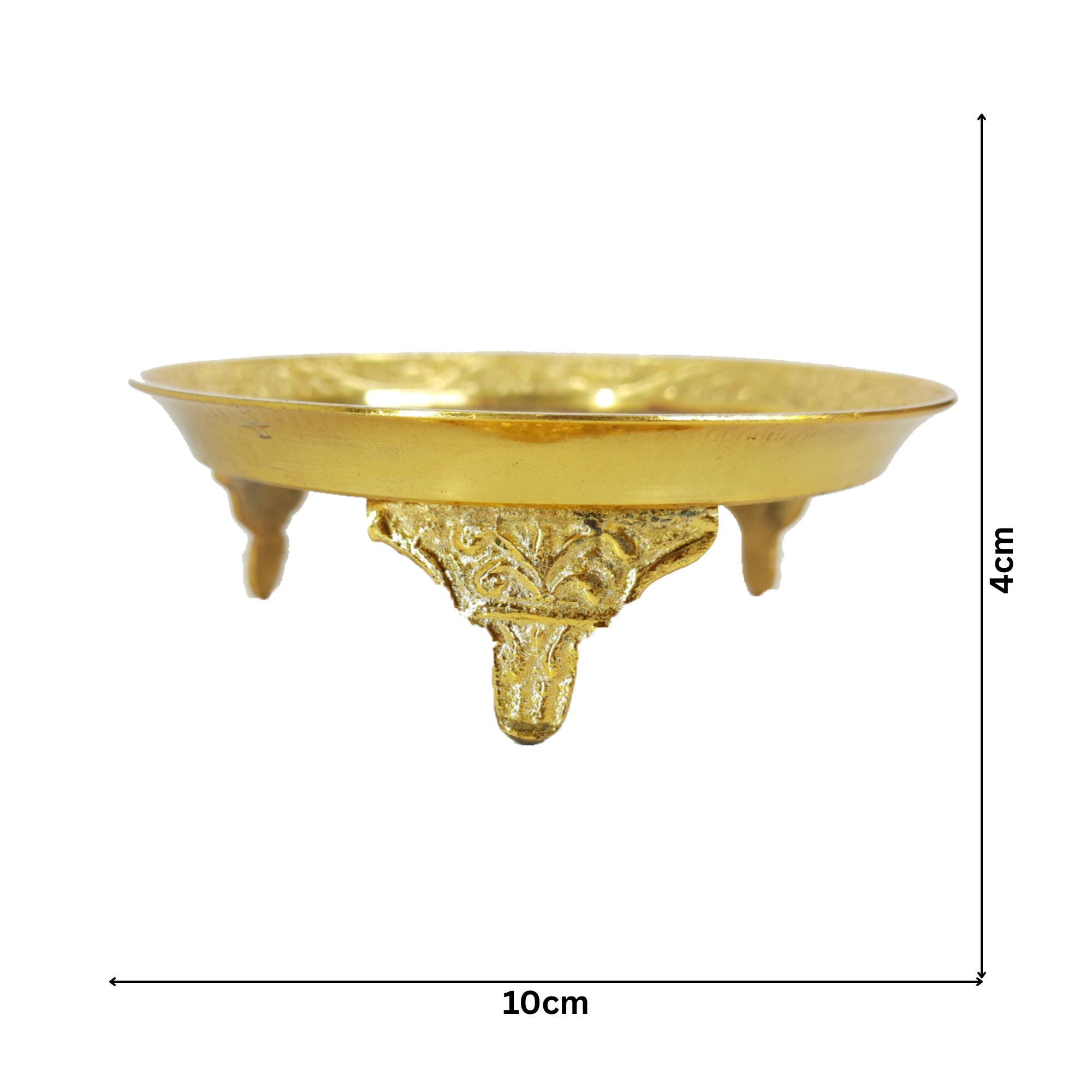 Brass Mukali Painted Peacock Design 10cm Plate