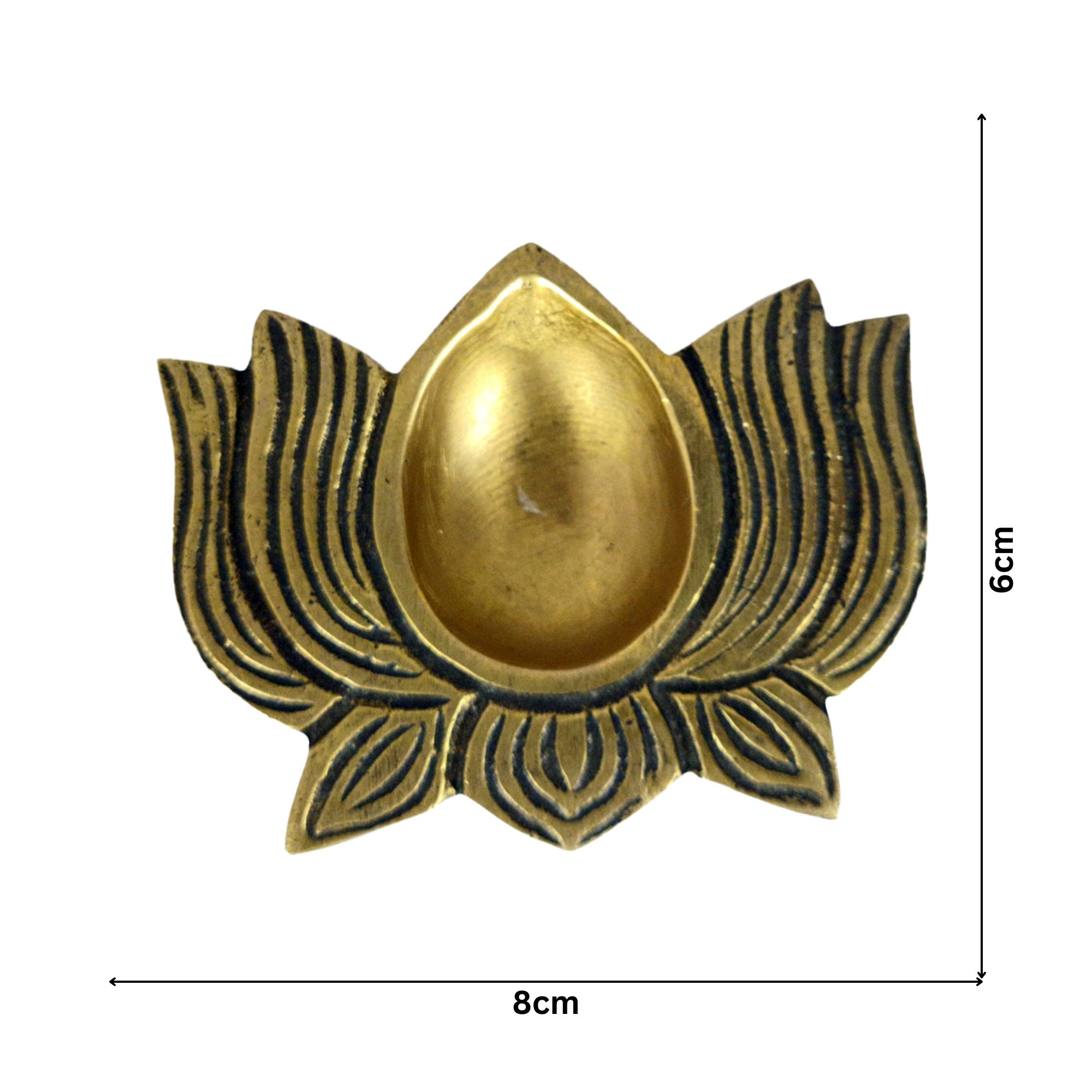 Brass Antique Lotus Diyas Big (1 pair)