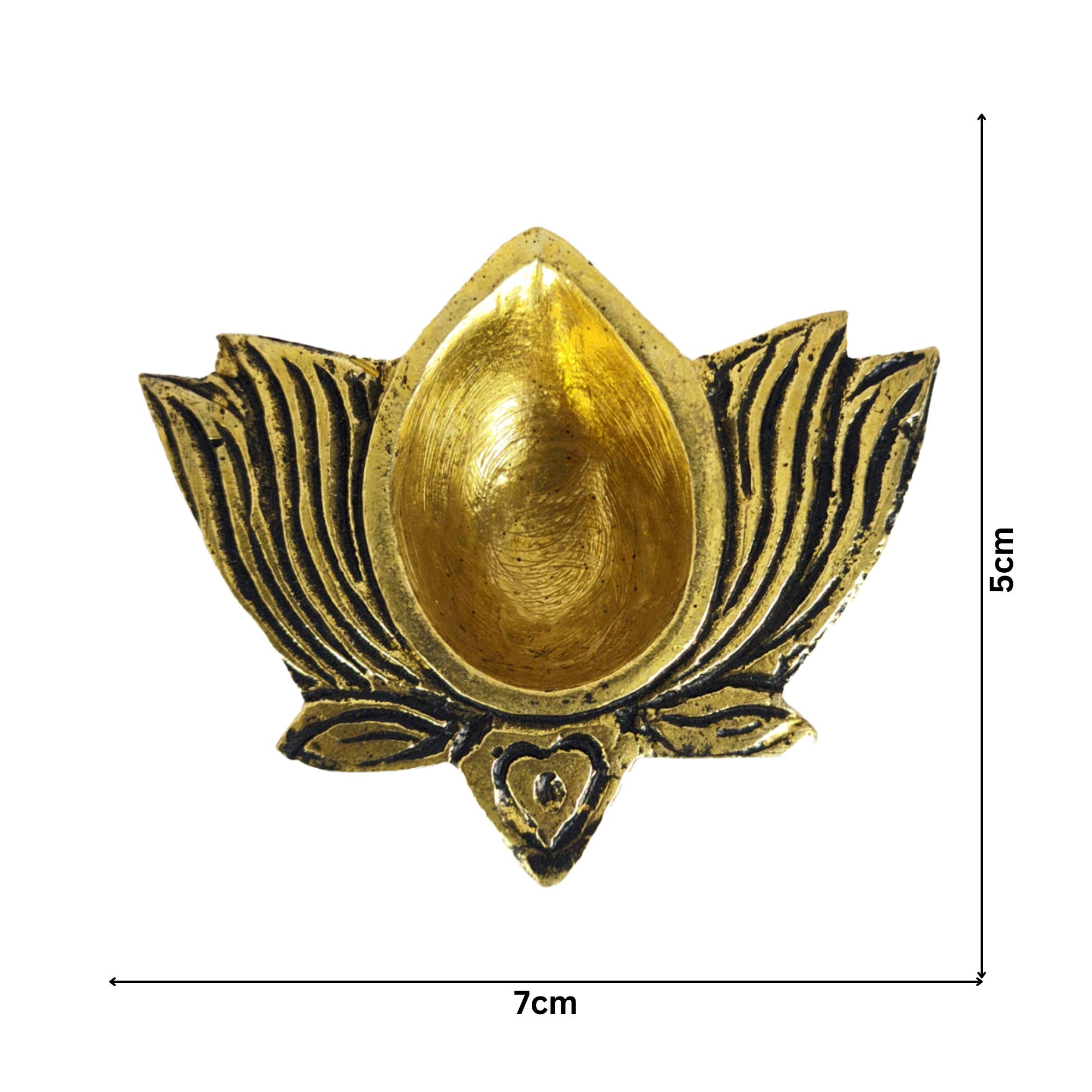 Brass Antique Lotus Diyas Small (1 pair)