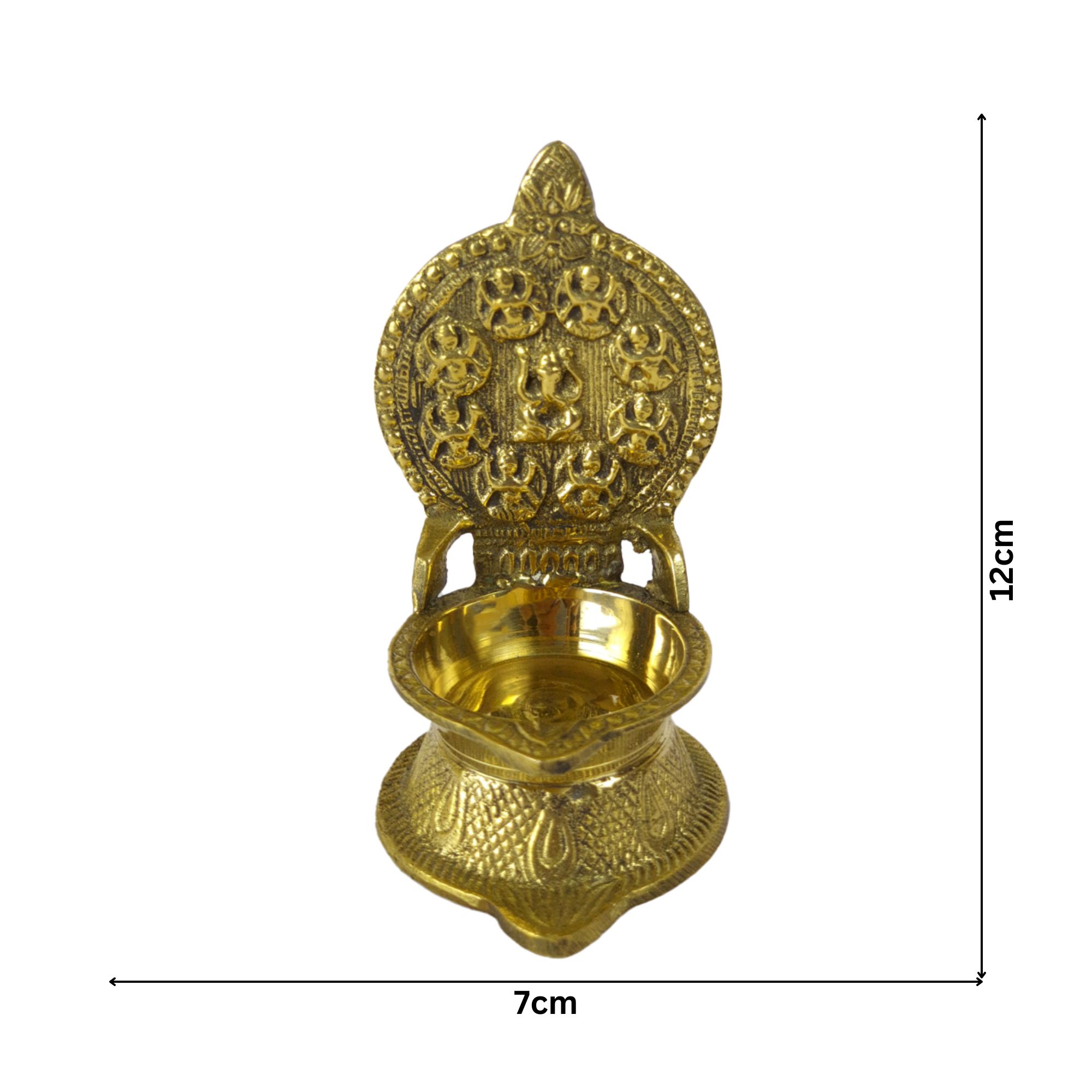 Brass Antique Astalakshmi Diya Small