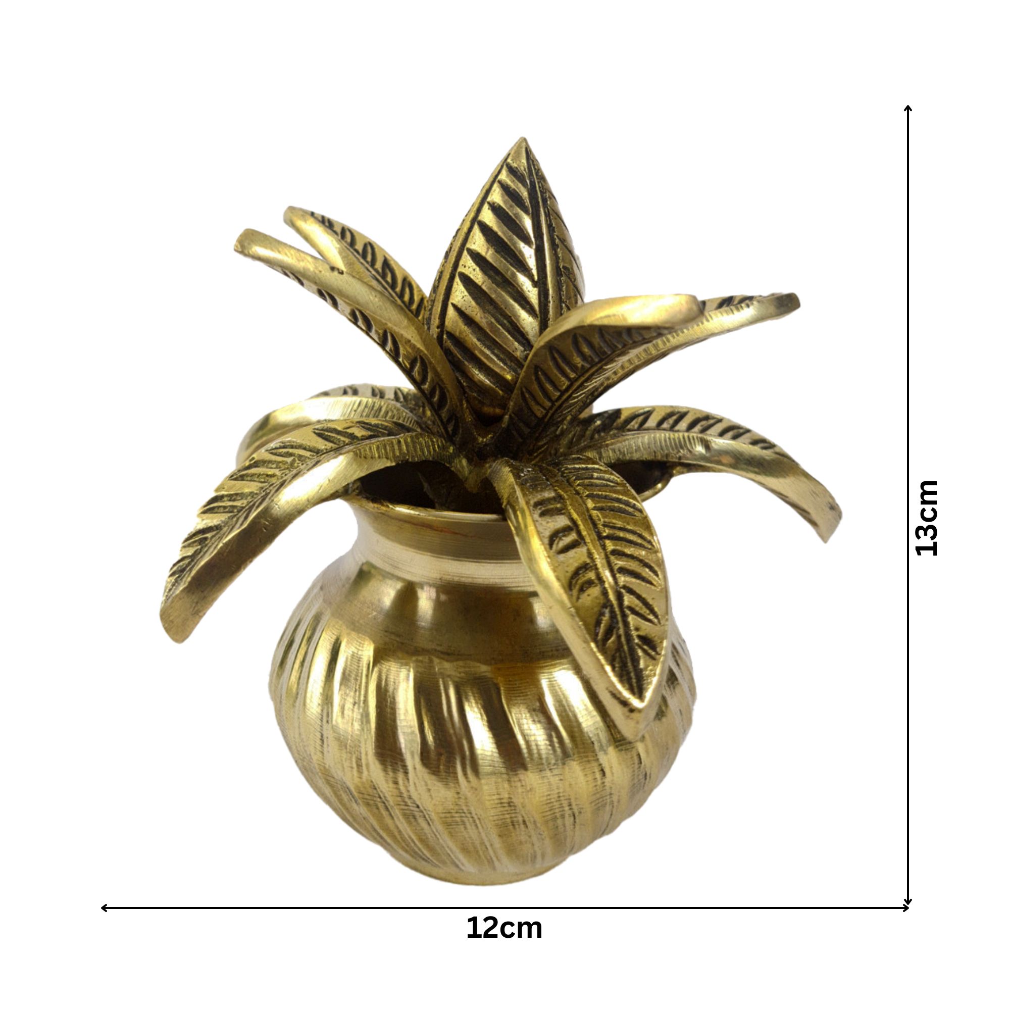 Brass Antique Kalasham With Leaves