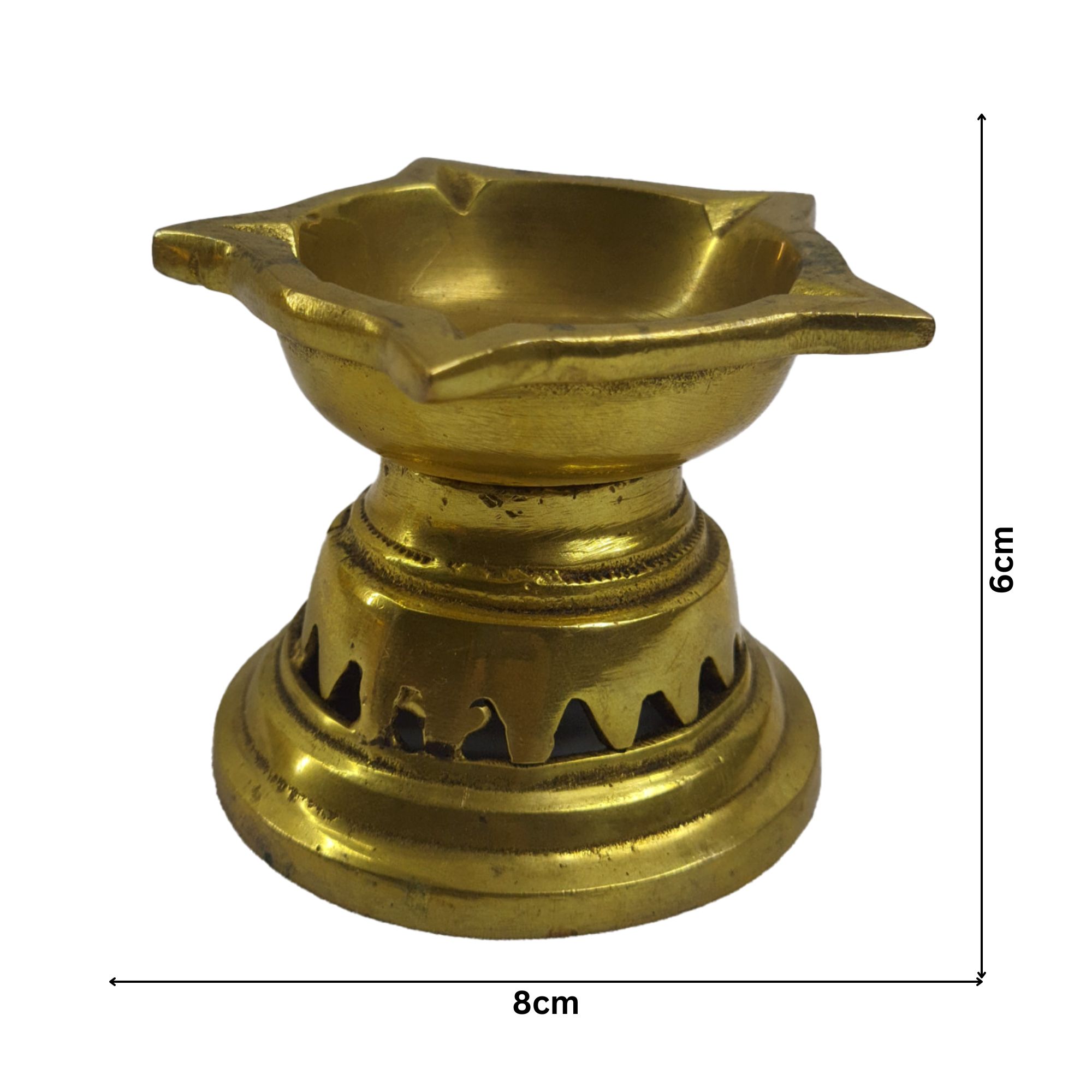 Brass Antique Pancha Mukha Diyas (1 pair)