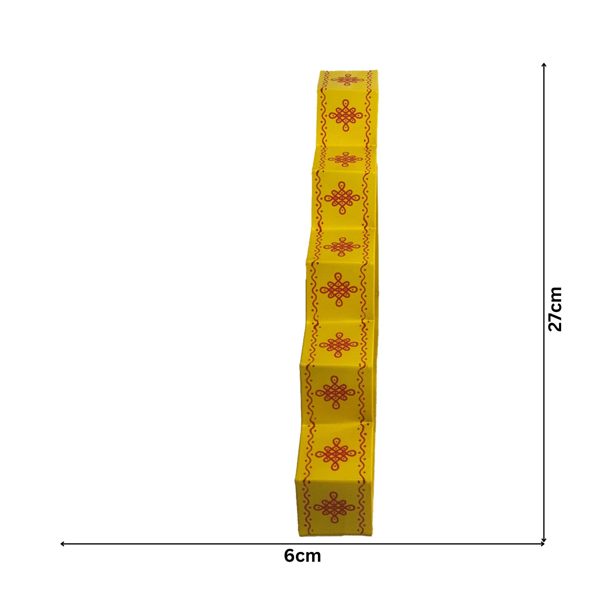 Metal Five Step Diyas Stand Yellow (1 pair)