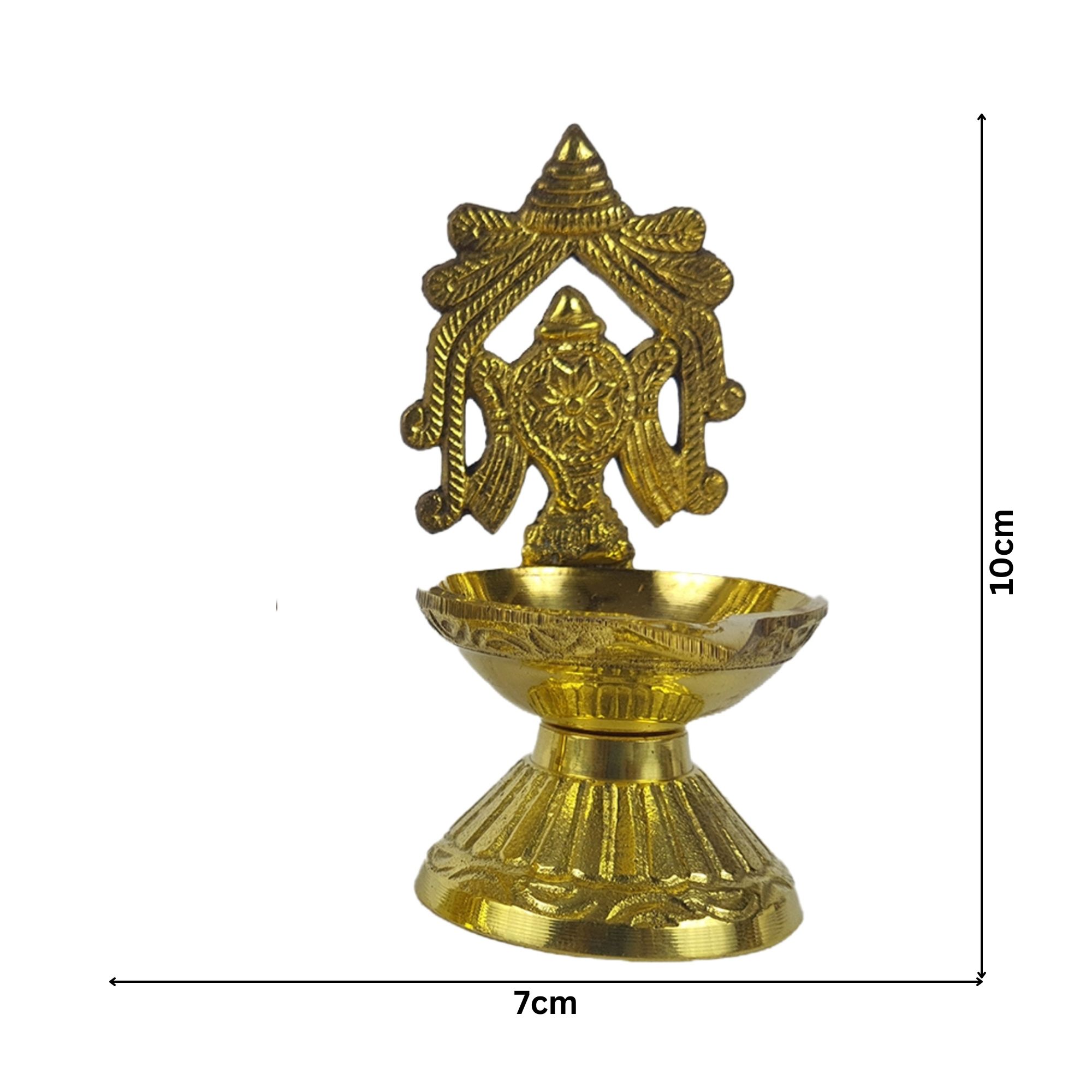 Brass Shankhu Chakra Makarathoran Diyas (1 pair)