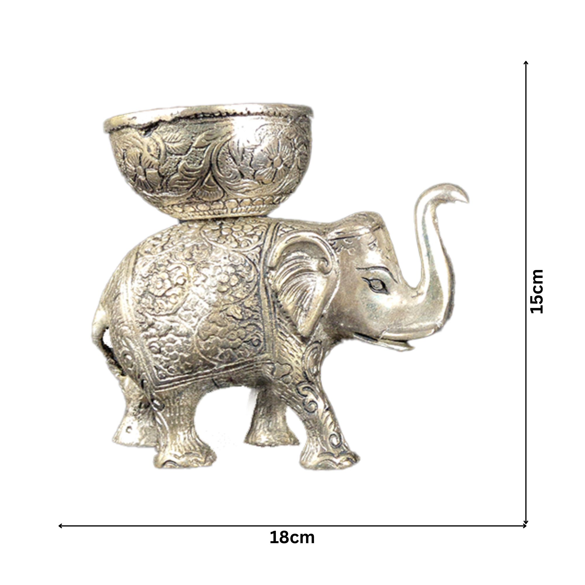 Aluminium Silver Elephants Dry Fruits Bowels (1 pair)