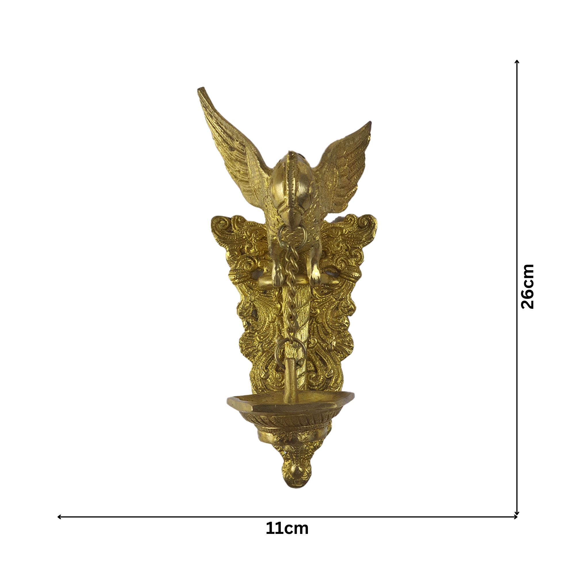 Brass Wall Hanging Parrot Diya
