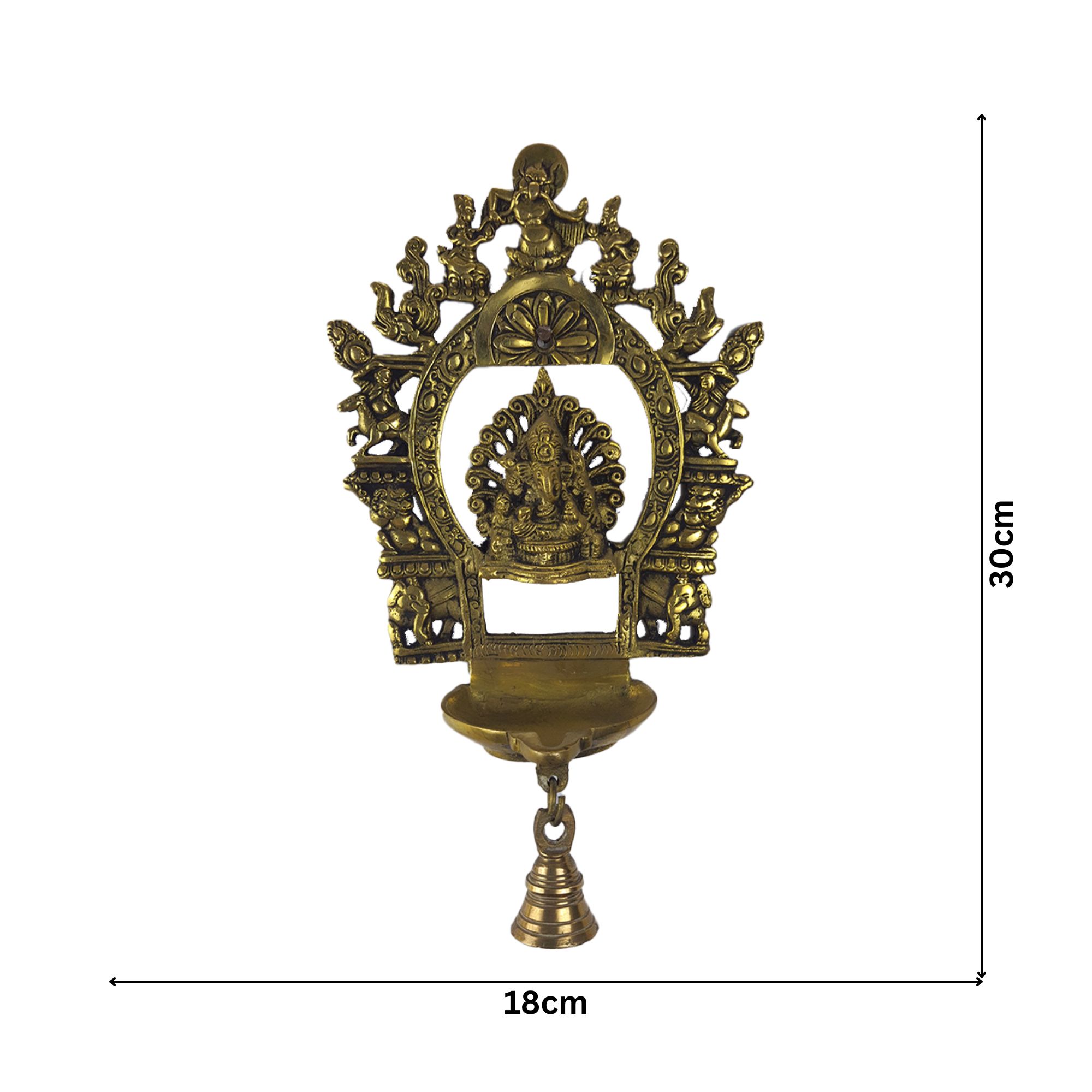 Brass Antique Wall Hanging Ganapathi Diya