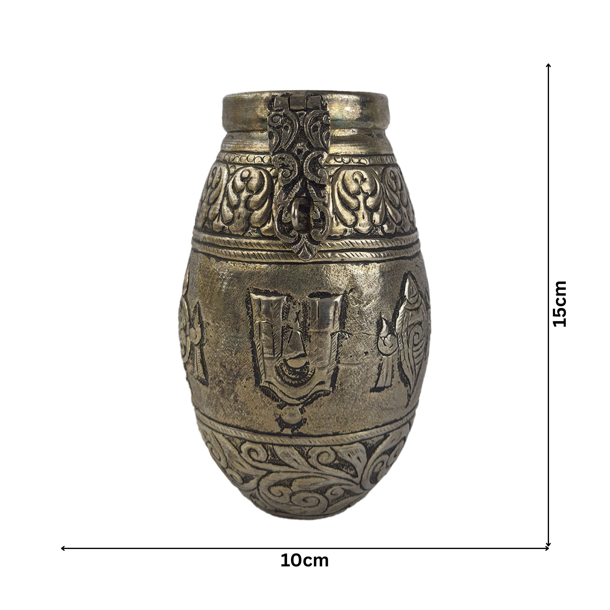 Brass Shankhu Chakra Nama Hundi Silver Colour