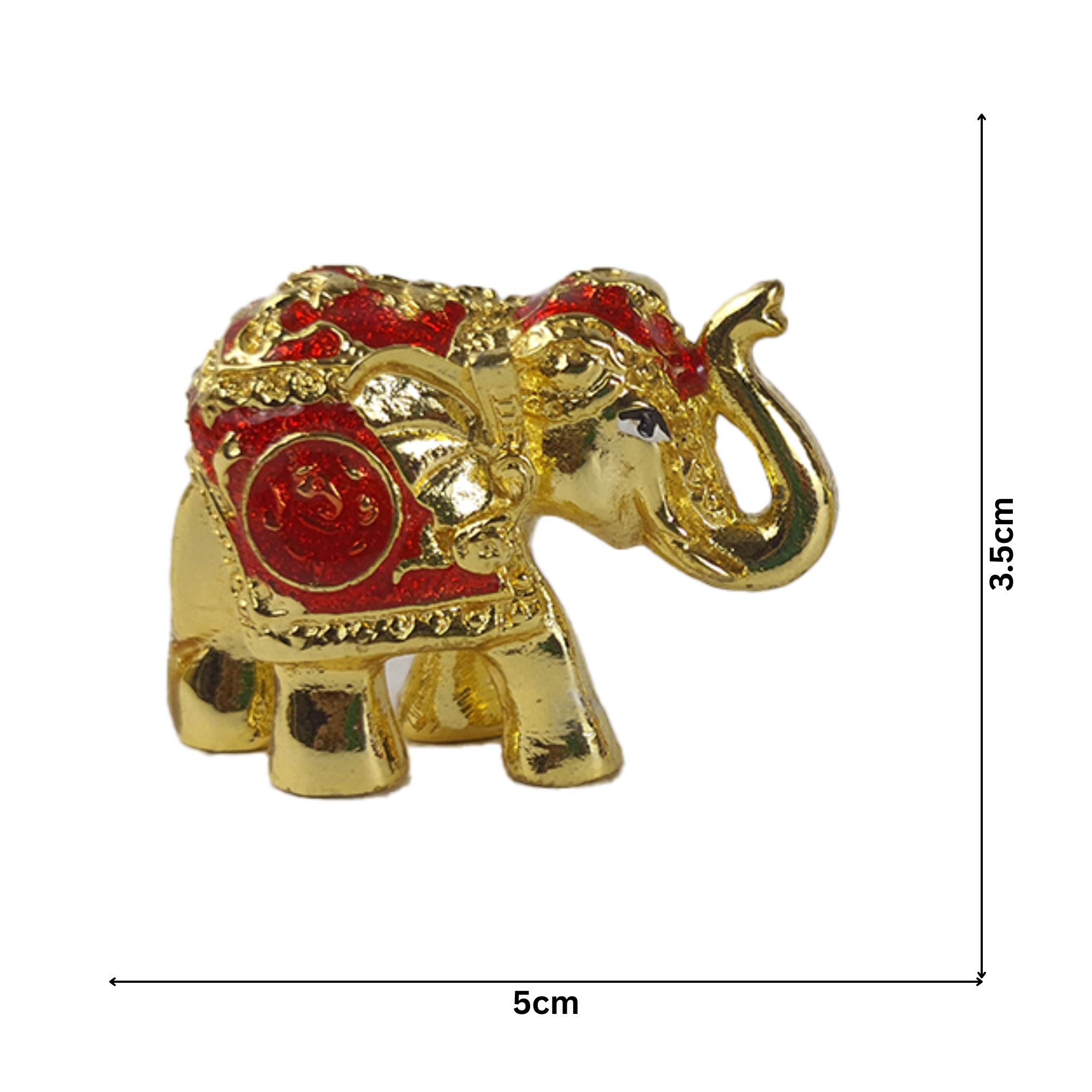German Silver Elephants Small Red And Gold