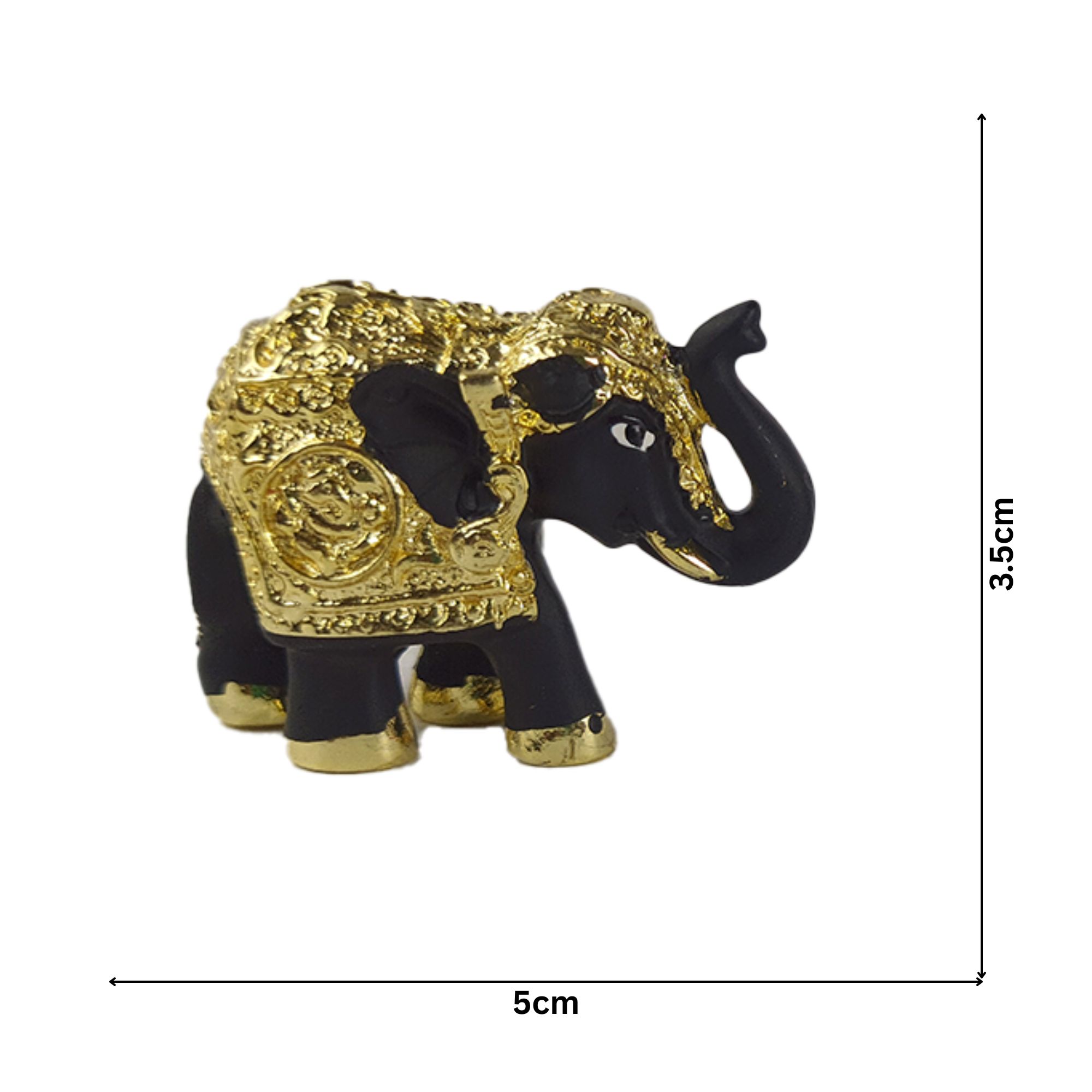 German Silver Elephants Small Black And Gold