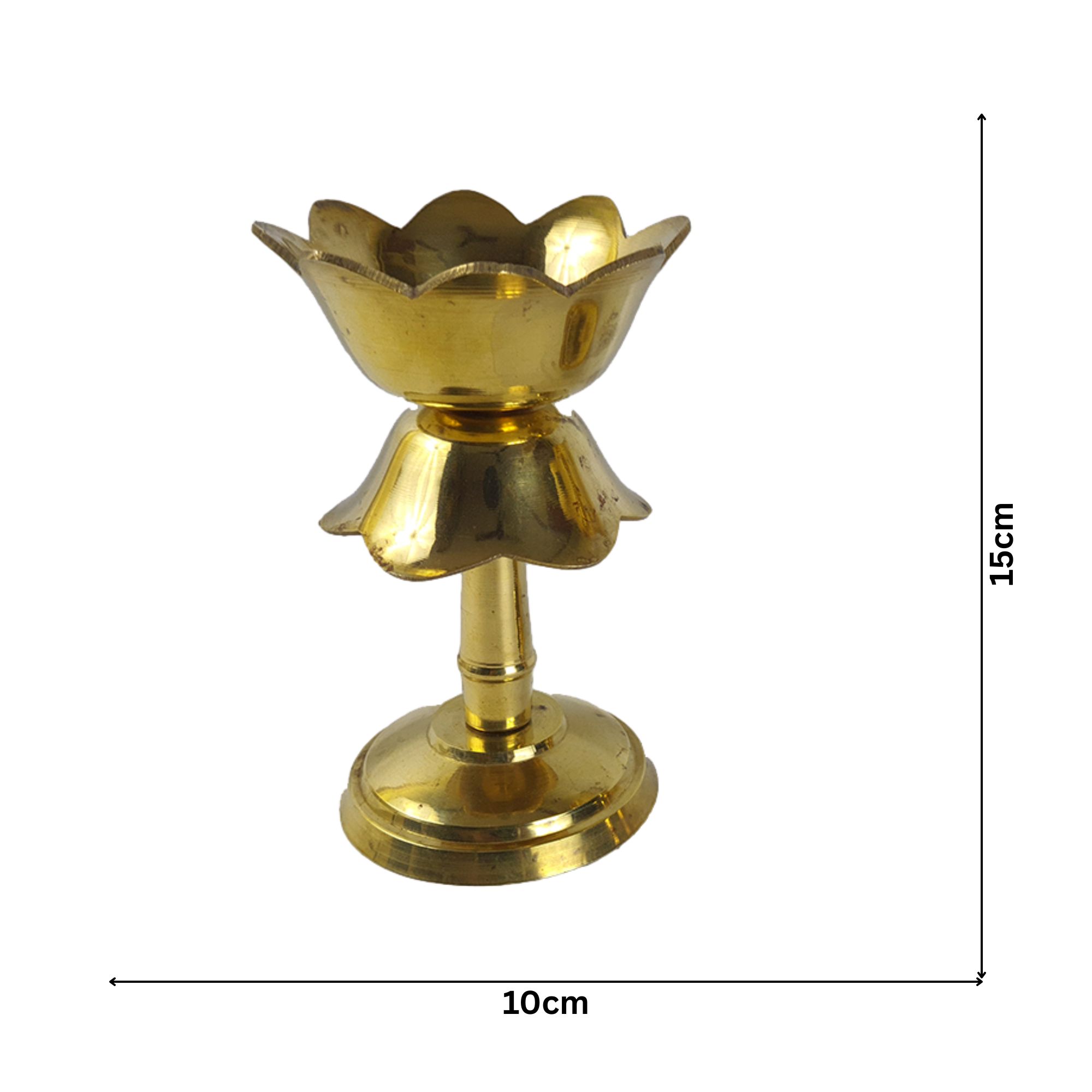 Brass Lotus Long Nandha Diyas (1 pair)