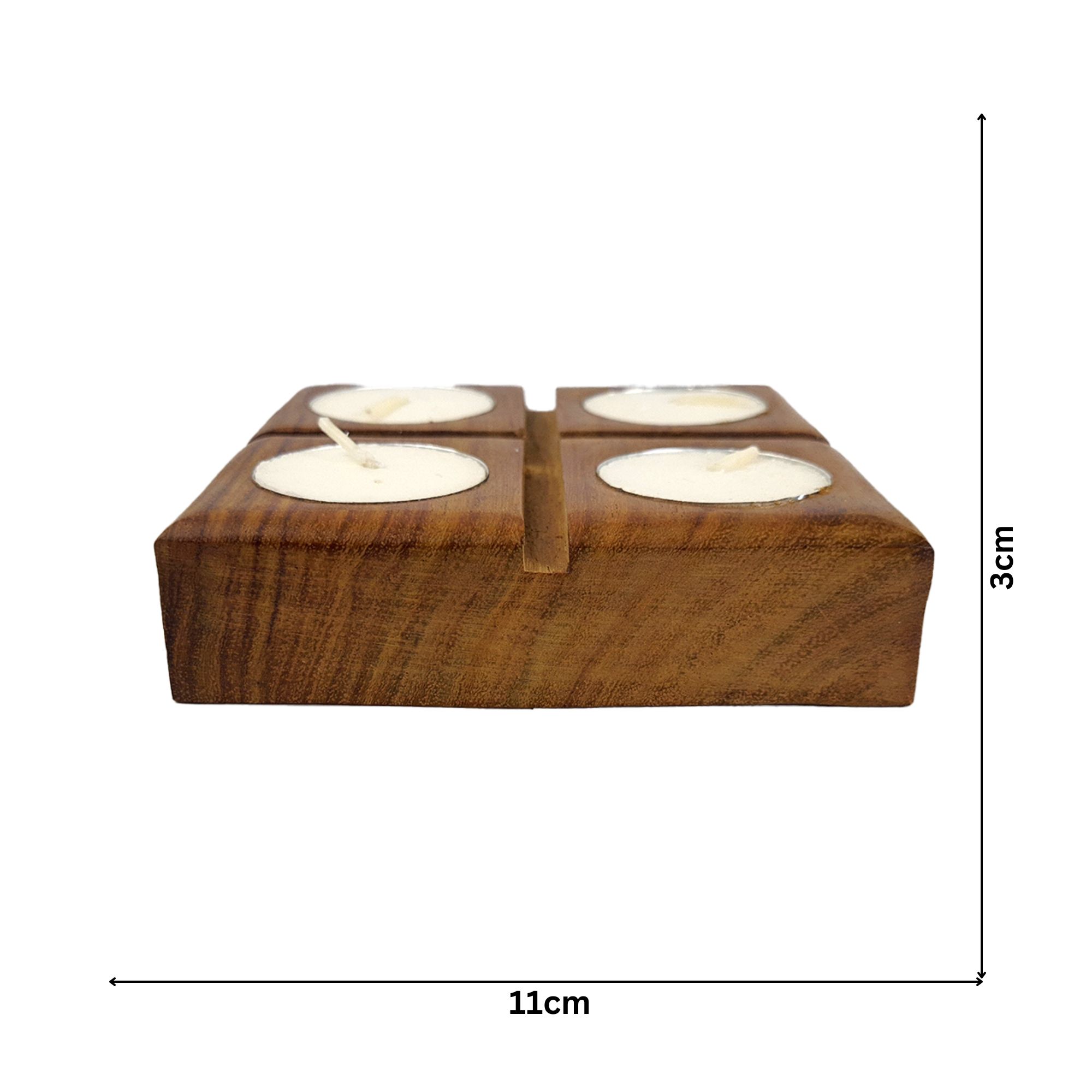 Wooden Square Candle Holder