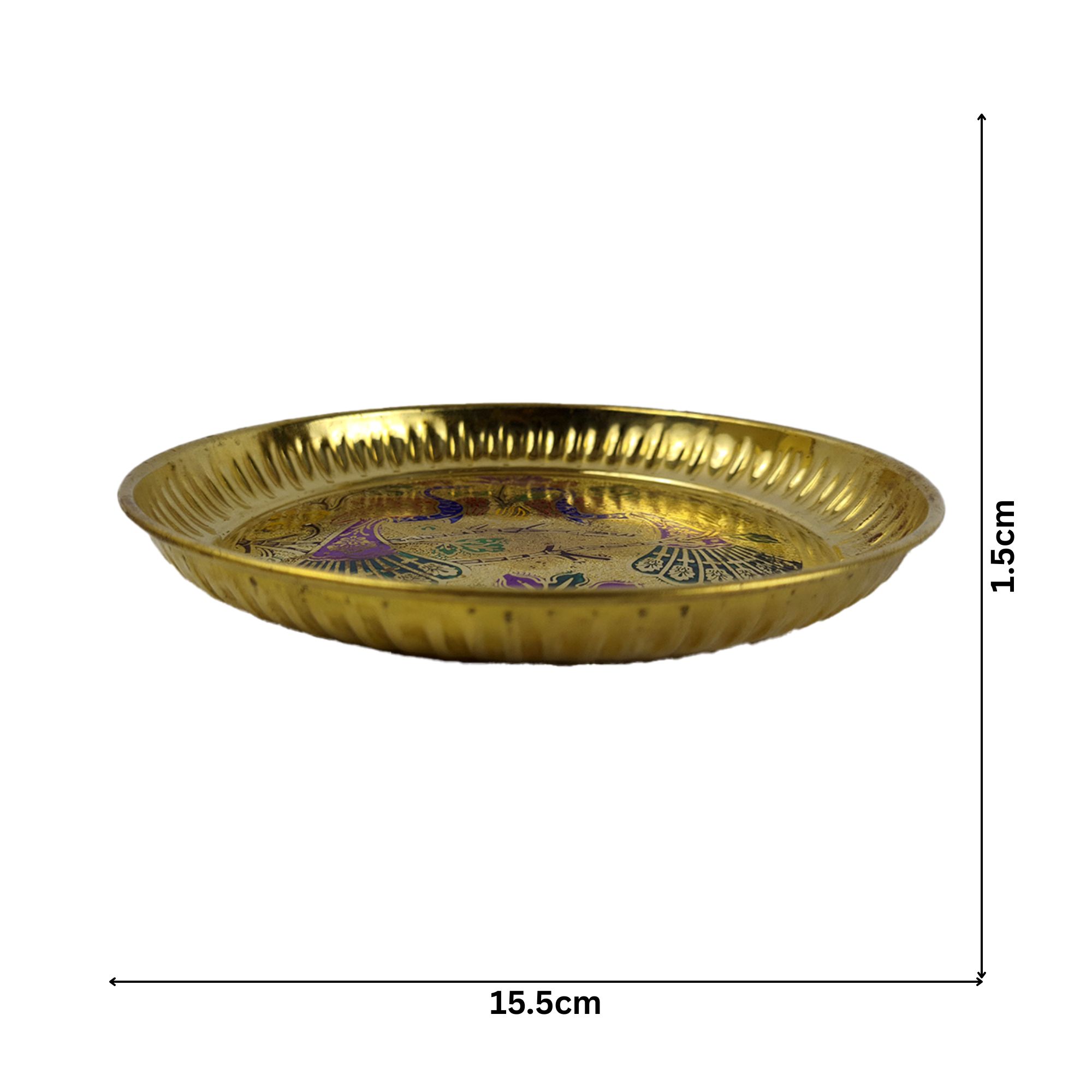 Brass Plate Peacock Painted Design