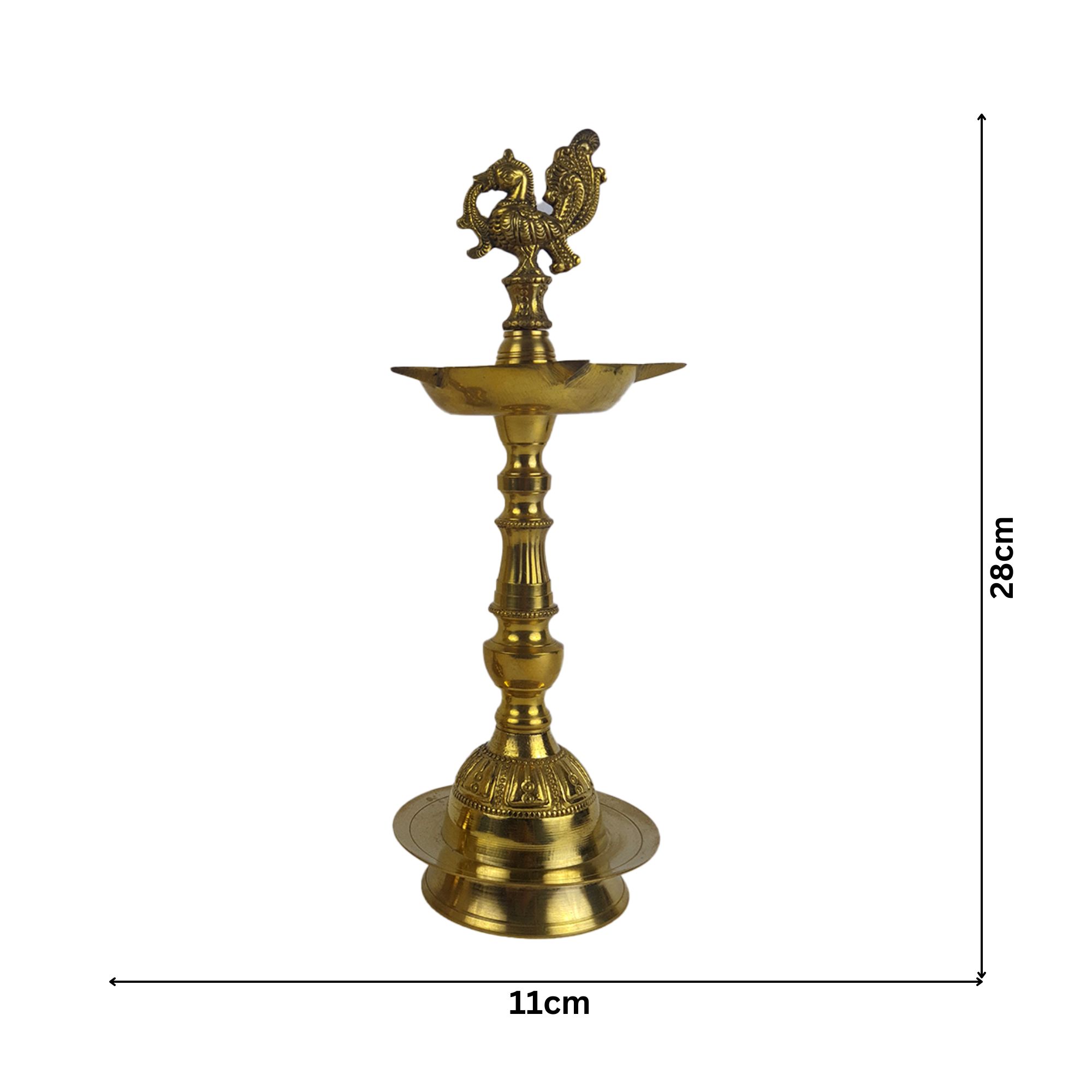 Brass Anna Pakshi Panchaamukha (5 wicks) Diyas 11 Inch (1 pair)