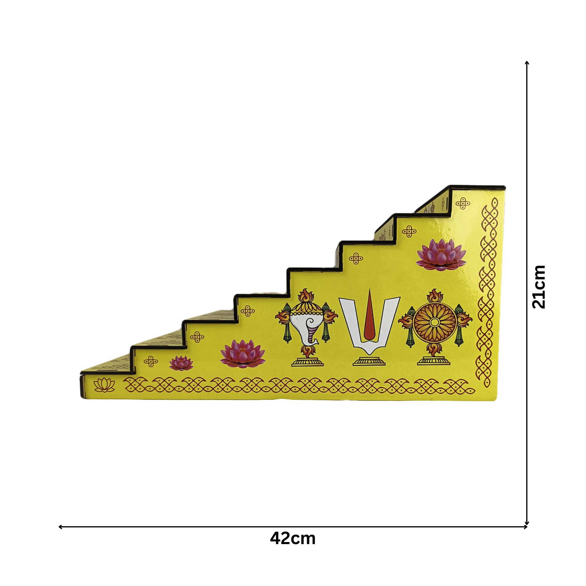 MDF 8 Steps Diya Stand with 7 Hills Names