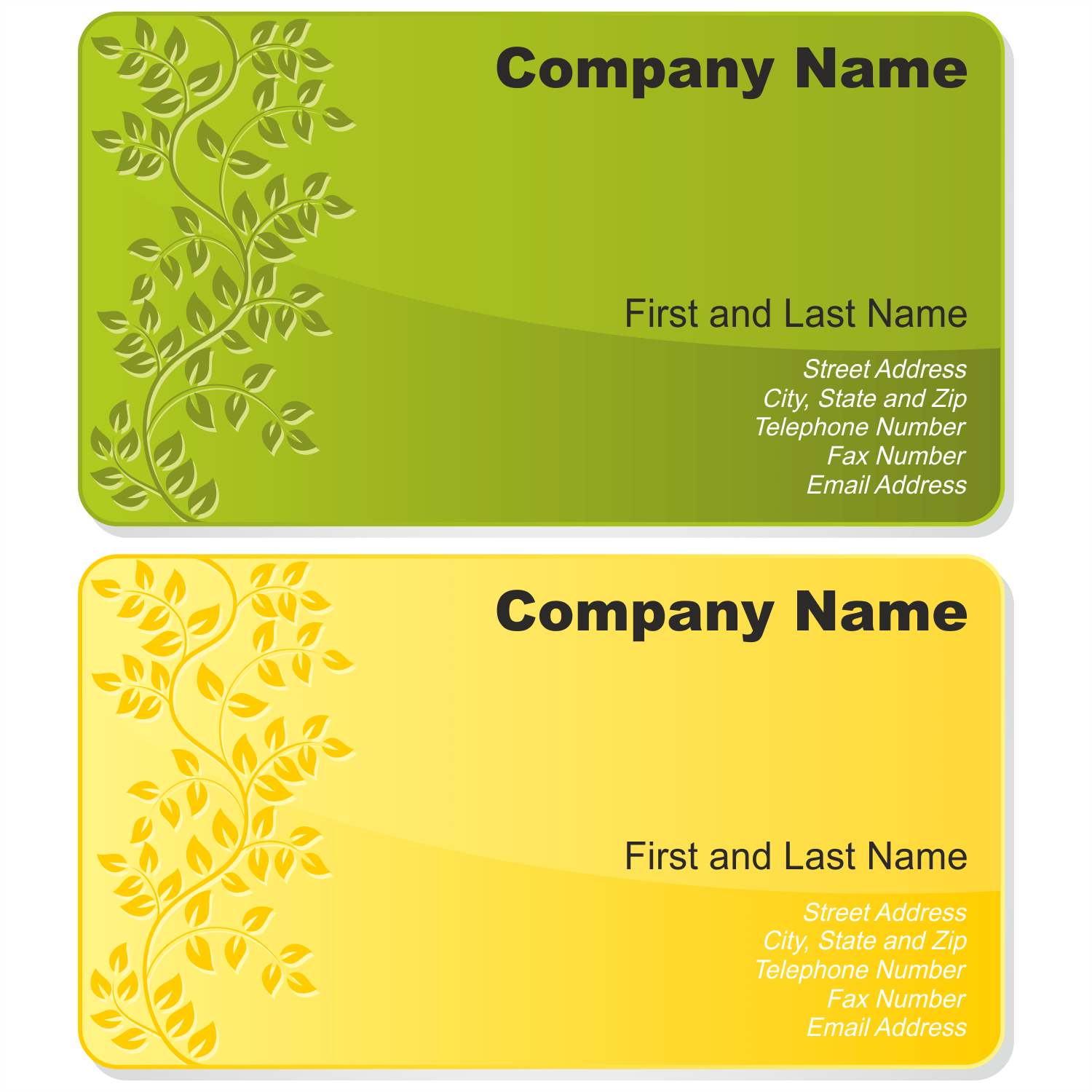 Vector For Free Use Floral Business Card Set