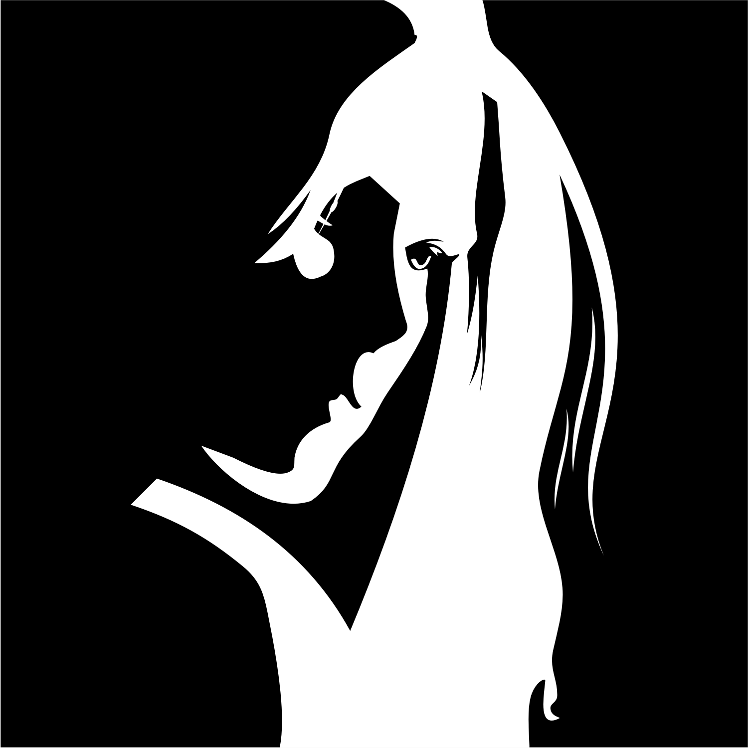 Pretty Woman Face Download Free Vector At Shmector Black And White Art Drawing Silhouette Art Silhouette Smartphone waterproof line and solid icon smartphone review concept waterproof mobile sign on white background phone in water icon in outline style for mobile concept web design.