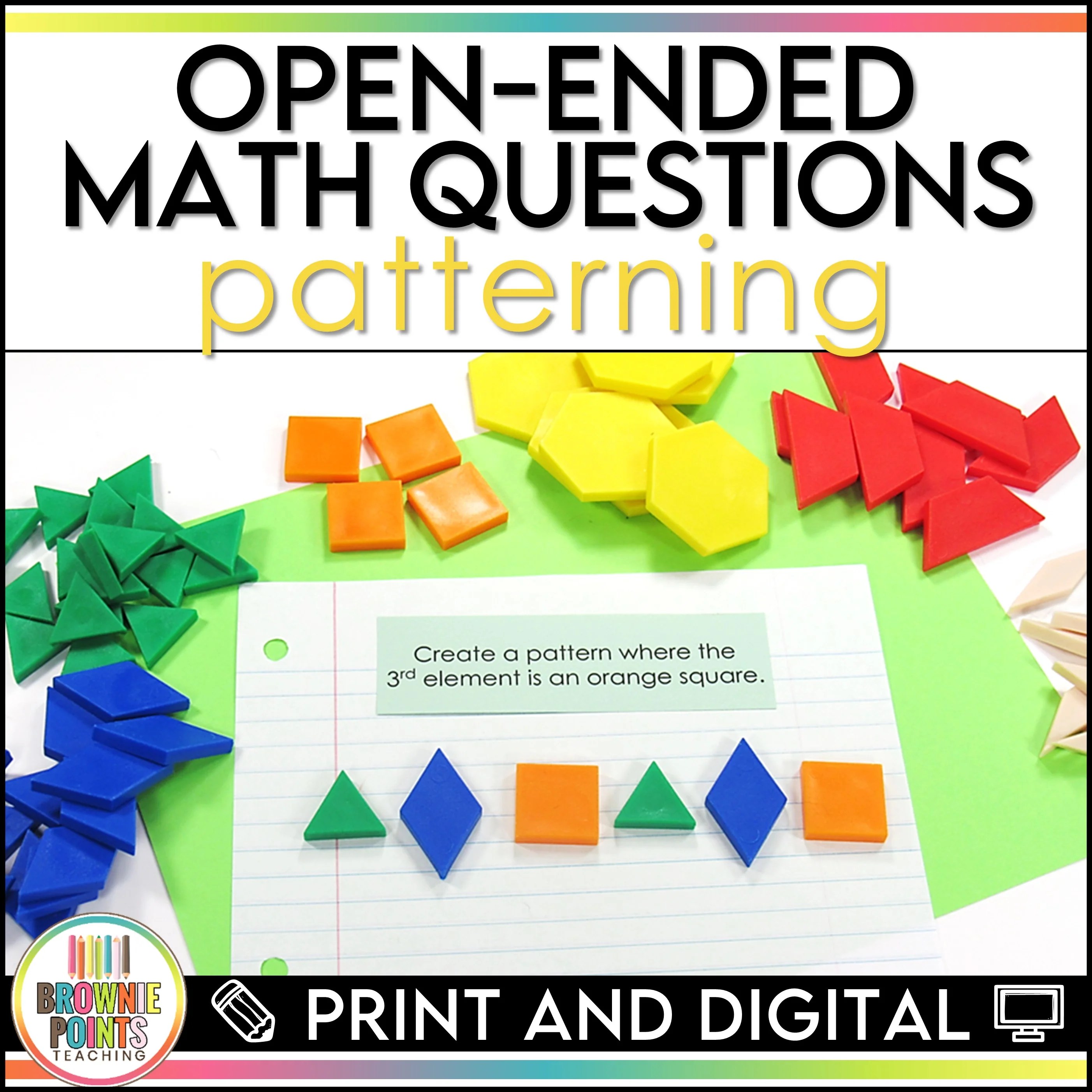 Open Ended Math Questions Patterning Brownie Points Teaching Shop