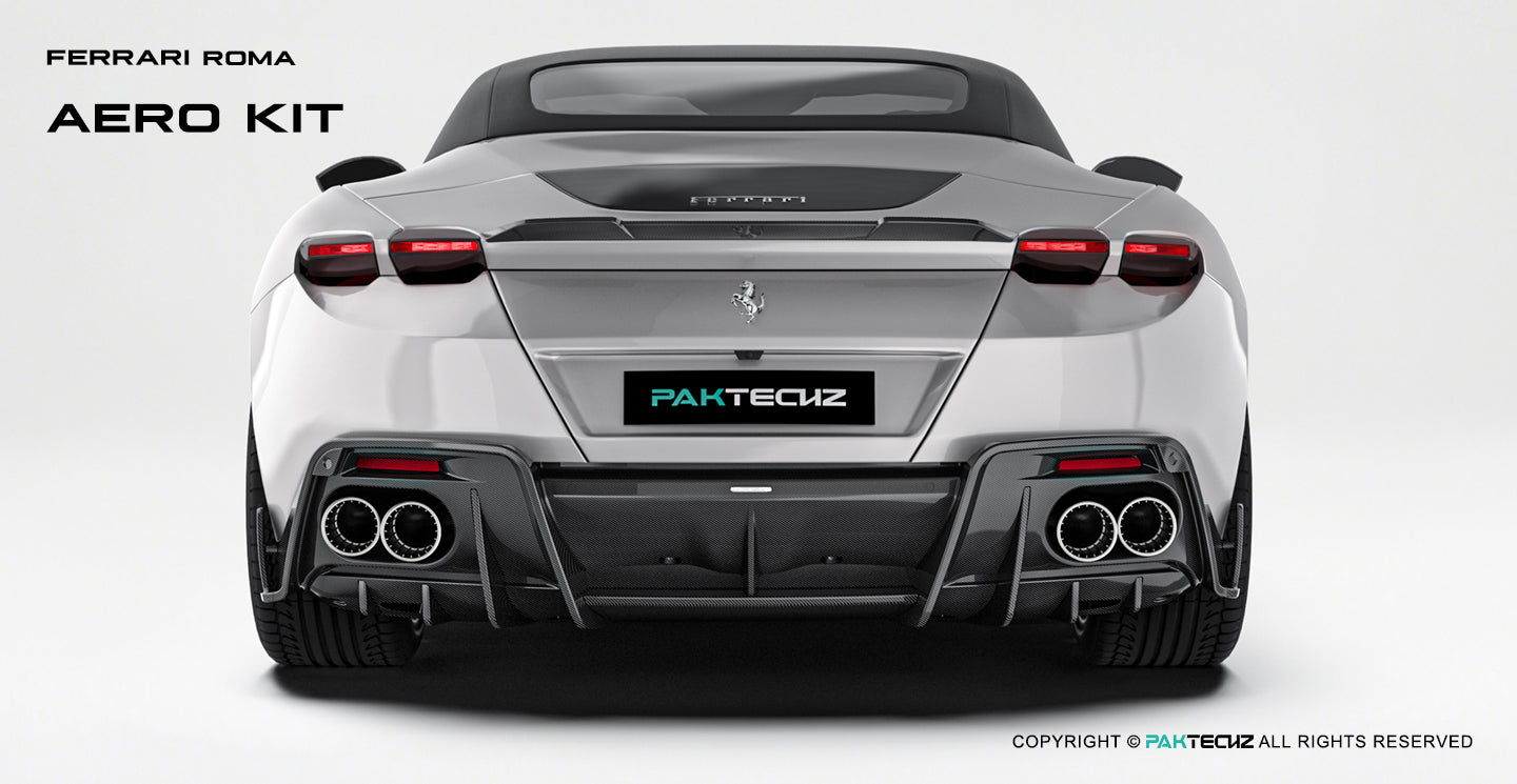 Paktechz Dry Carbon Rear Diffuser for Ferrari Roma (2020–Present) - Image 5