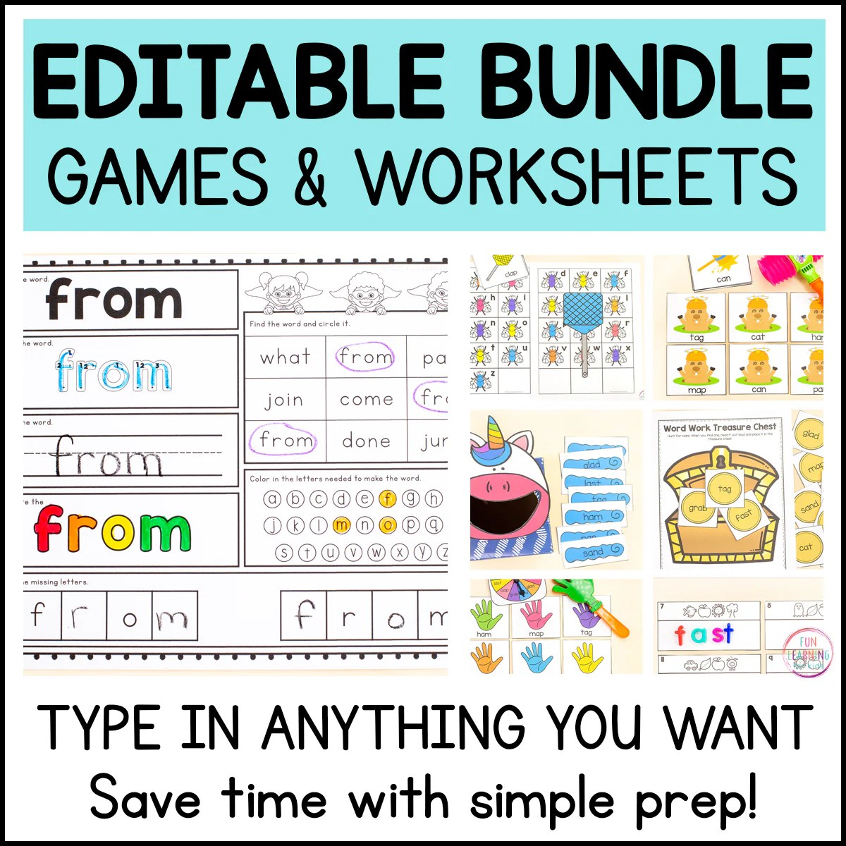 Editable Sight Word Games And Worksheets Bundle Editable Word Work A