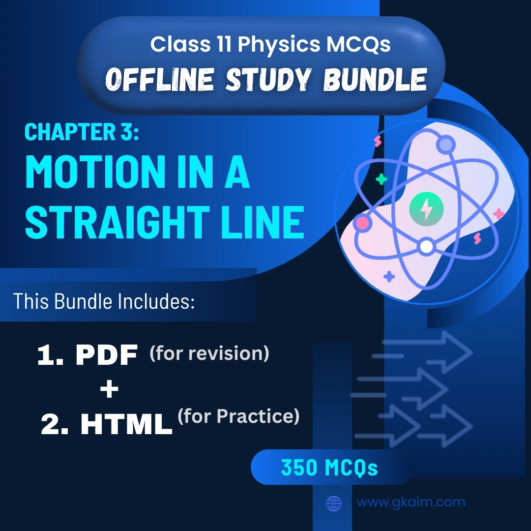 Class 11 Physics Chapter 3: Motion In A Straight Line MCQs | Study Bundle (PDF + Practice File)