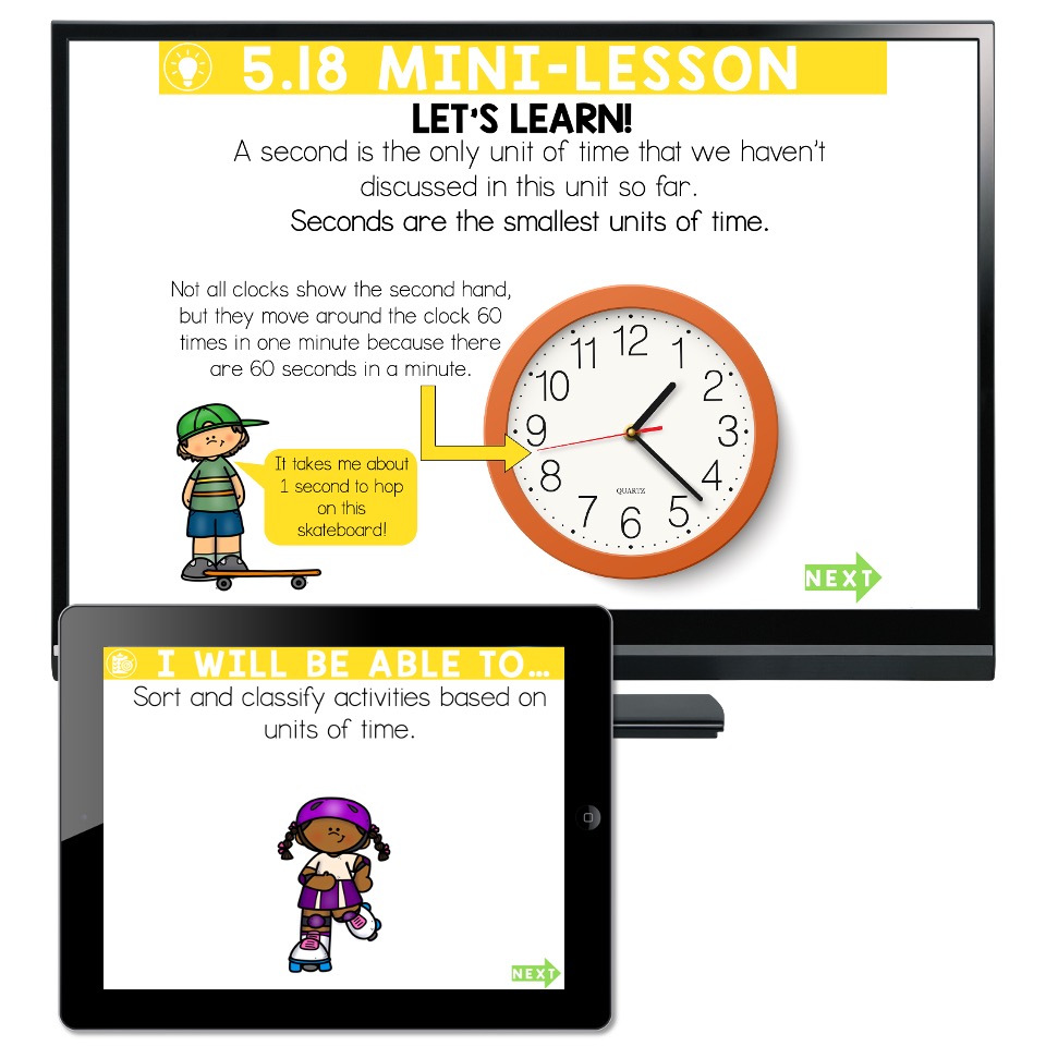 Lucky to Learn Math - Lesson 5.18 - Units of Time - Teaching Slides ...