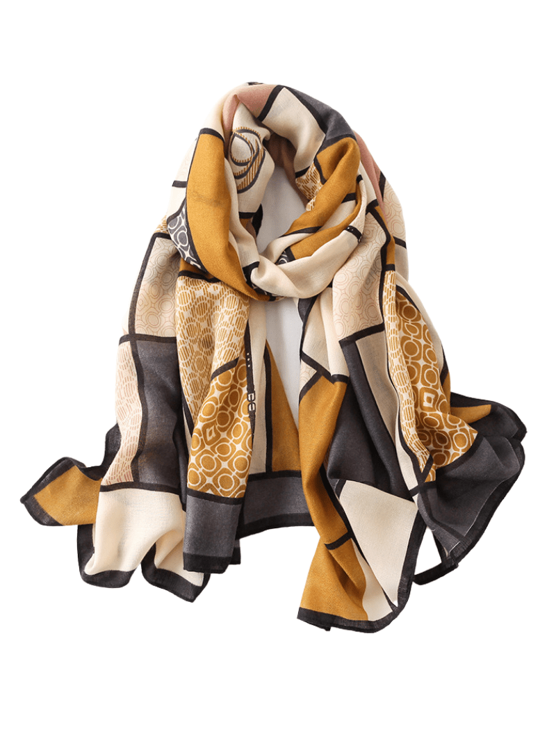 Hijab Premium | Viscose Géométrique Beige