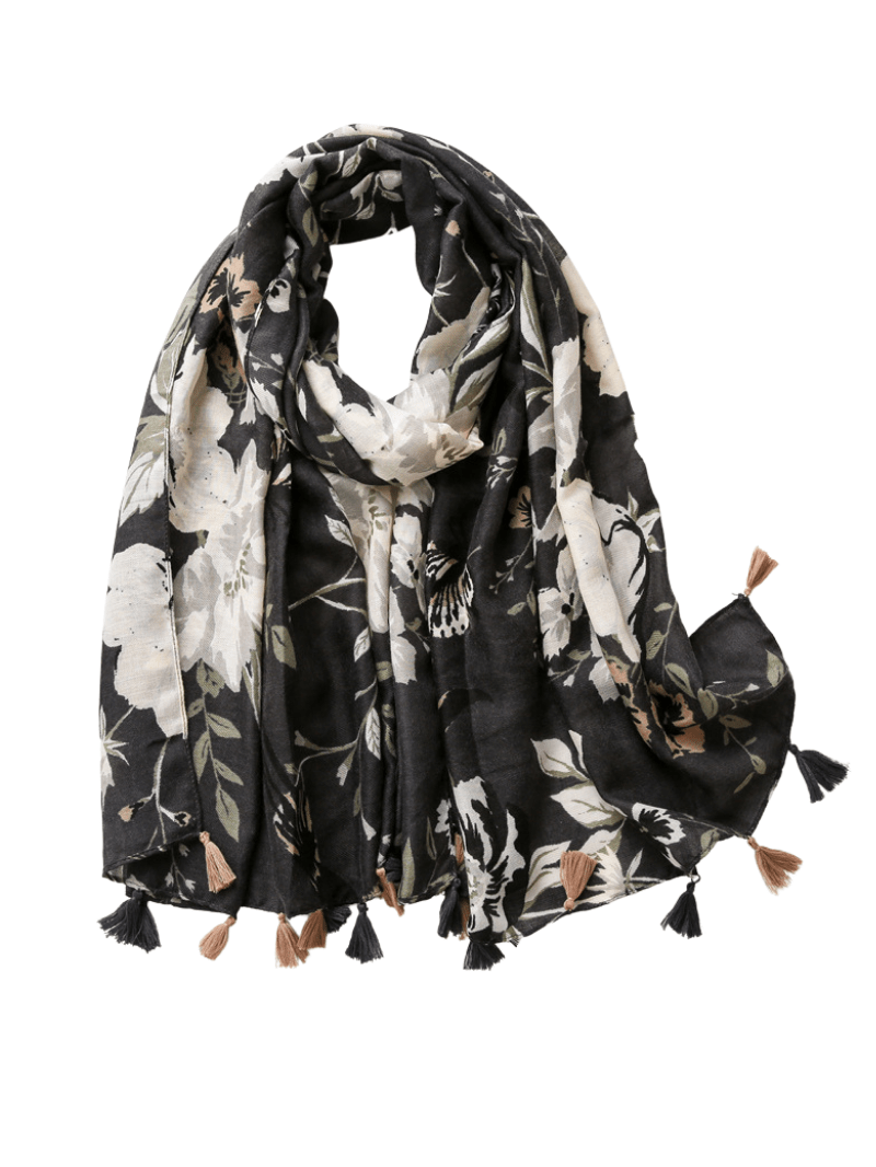 Hijab Premium | Floral Noir