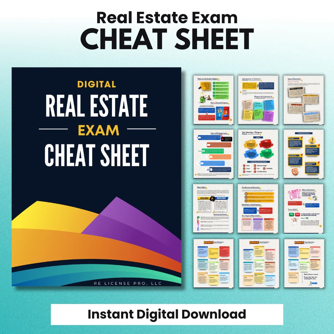 Real Estate Exam Cheat Sheet Study With Dee