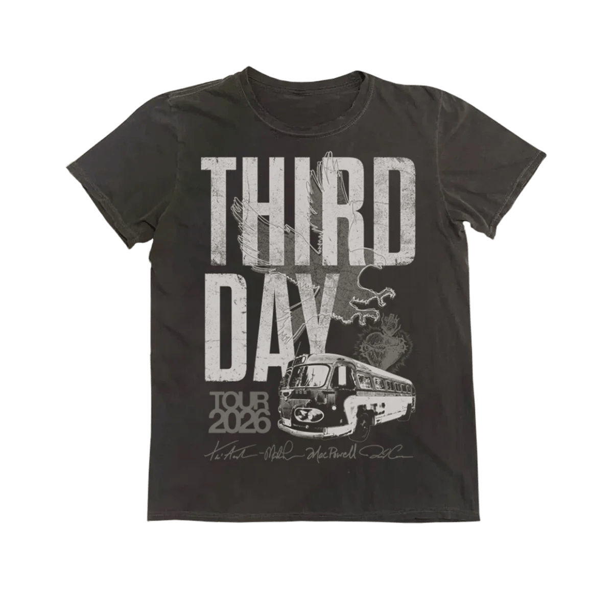 2026 Spring Tour Map T Shirt Third Day Official Store Frt.
